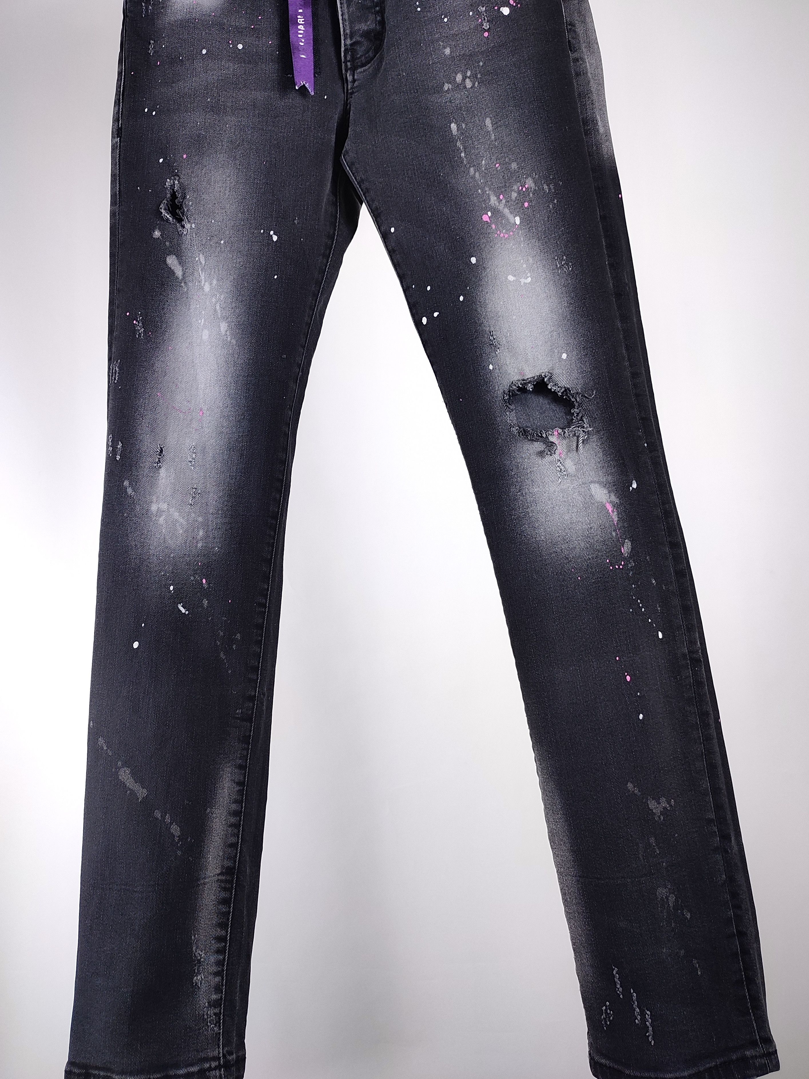 Dsquared2 💜 Dsquared2 Skinny Splatter Keychain Distressed Denim Pants Size US 30 / EU 46 - 6 Thumbnail
