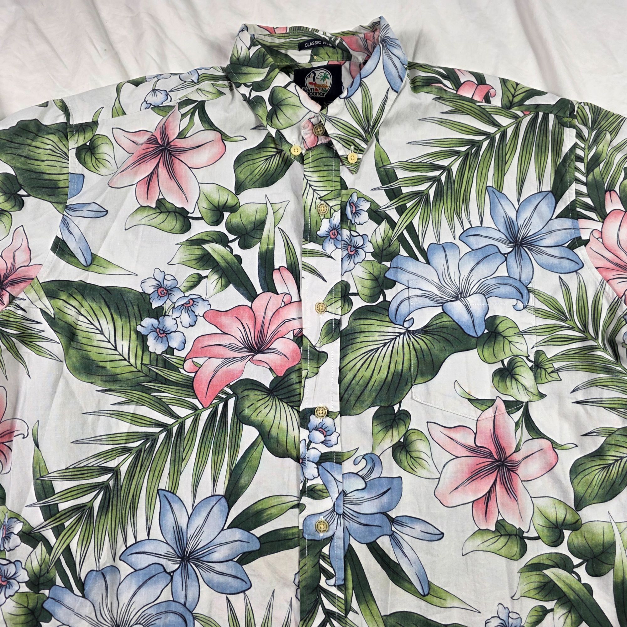 Reyn Spooner Reyn Spooner Classic Fit Mens Size XL Green White Floral Haw Size US XL / EU 56 / 4 - 3 Thumbnail