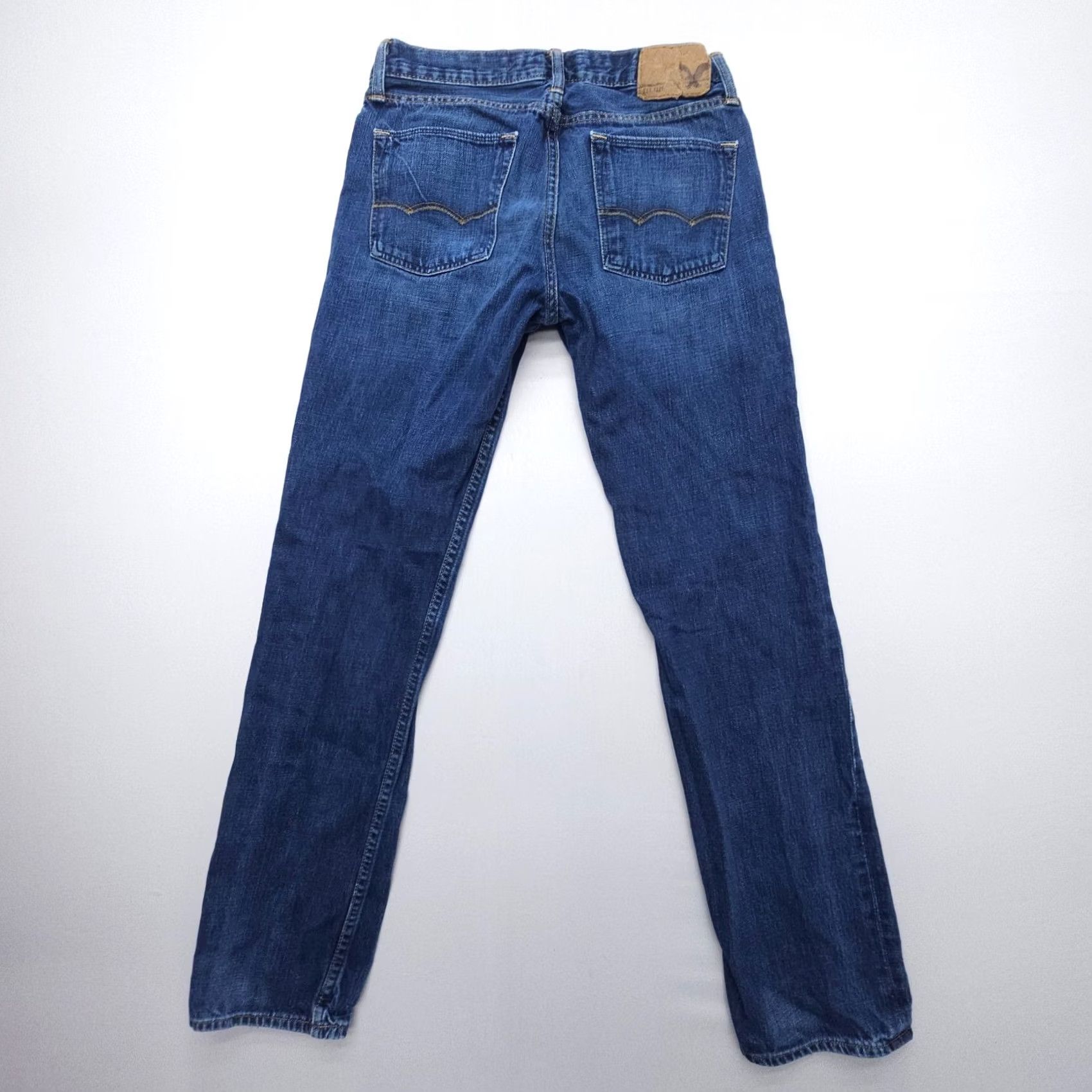 American Eagle Outfitters American Eagle Outfitters Jeans Mens 30 x 31 Slim Straight Dark Wash Denim Hemmed Blue 5-Pocket Logo Casual JeansMens Size US 30 / EU 46 - 2 Thumbnail