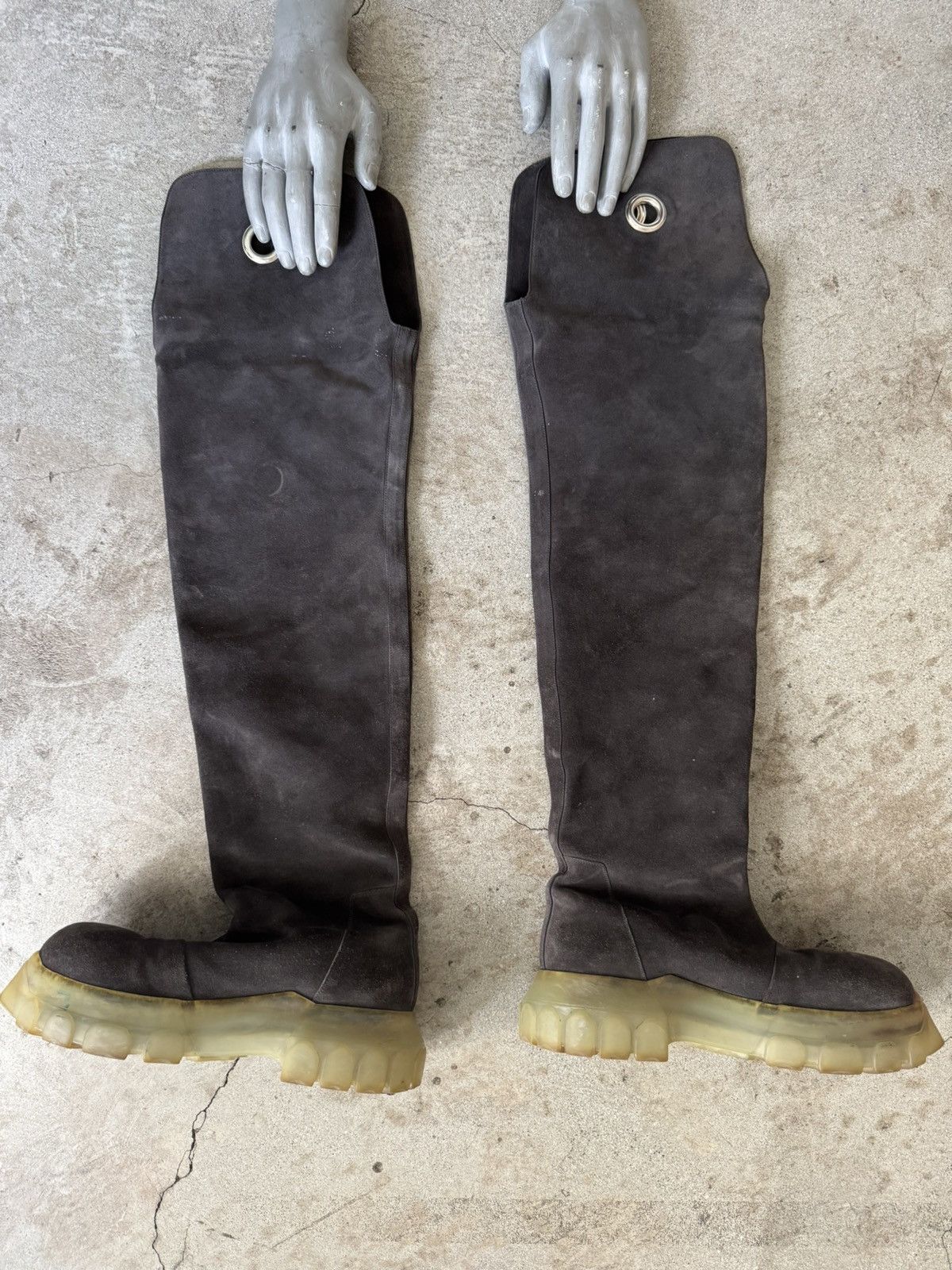 Rick Owens ARCHIVE RICK OWENS SAMPLE BOZO TRACTOR SUEDE LONG BOOT Size US 8.5 / EU 41-42 - 1 Thumbnail