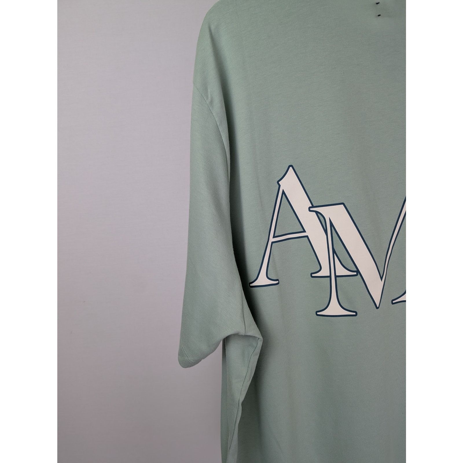 Amiri o1rshd1 Amiri Staggered Logo Tee T-Shirt in Frosty Green 3XL Size US XXL / EU 58 / 5 - 10 Thumbnail