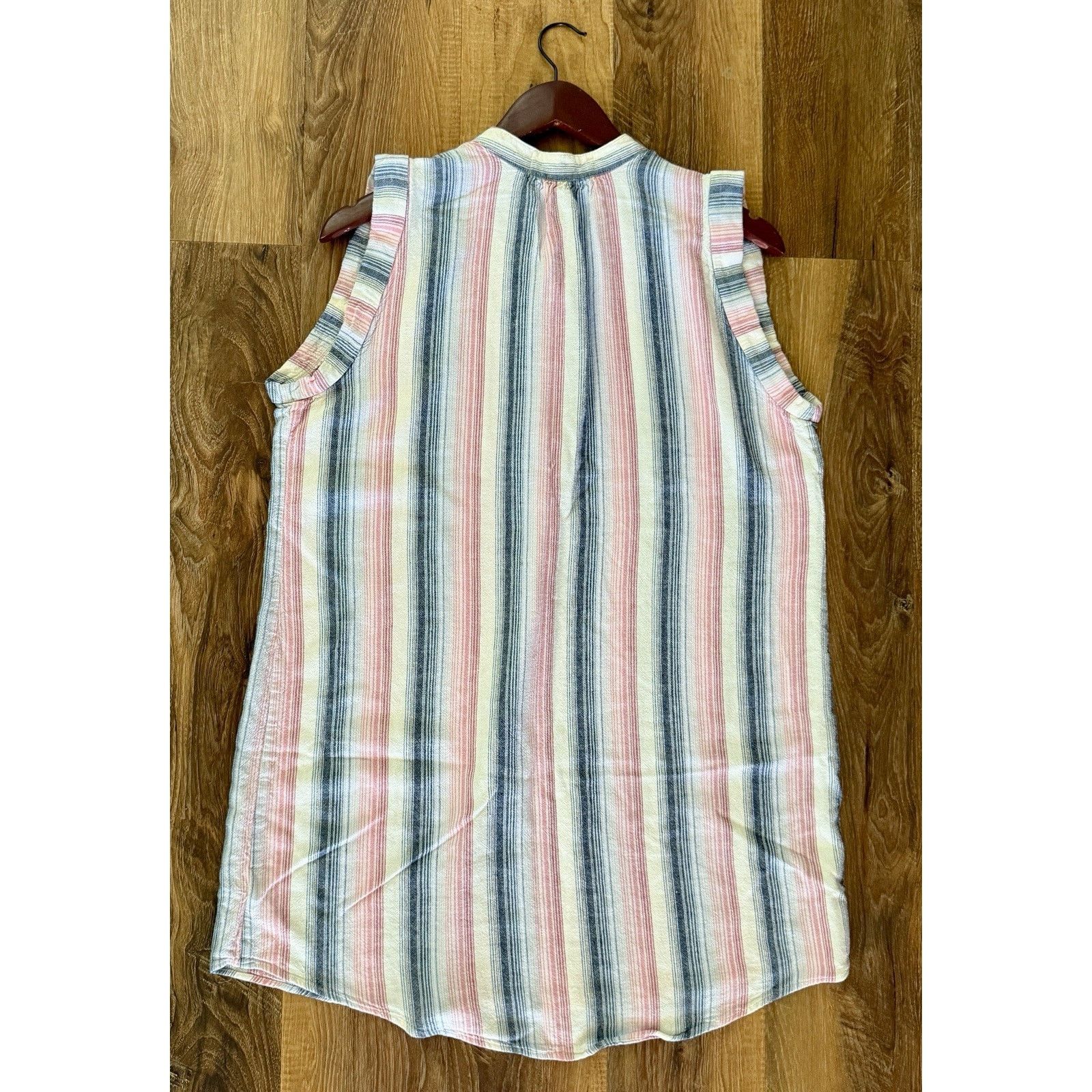 Other Cloth & Stone Anthropologie Womens Rayon Stripe Blouse EUC Size L / US 10 / IT 46 - 2 Thumbnail