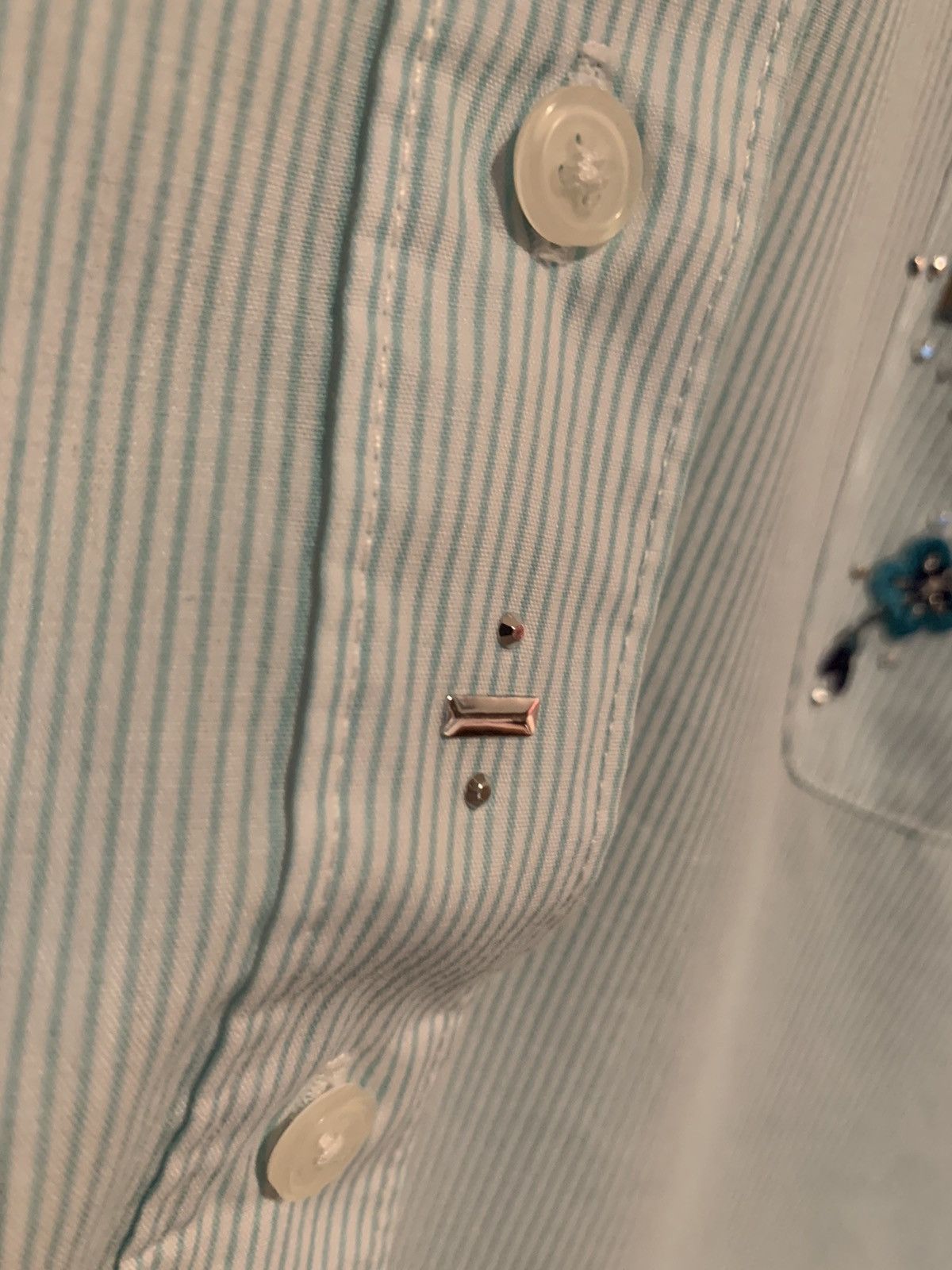 Other Embroidered aqua asian button down Size XL / US 12-14 / IT 48-50 - 5 Thumbnail
