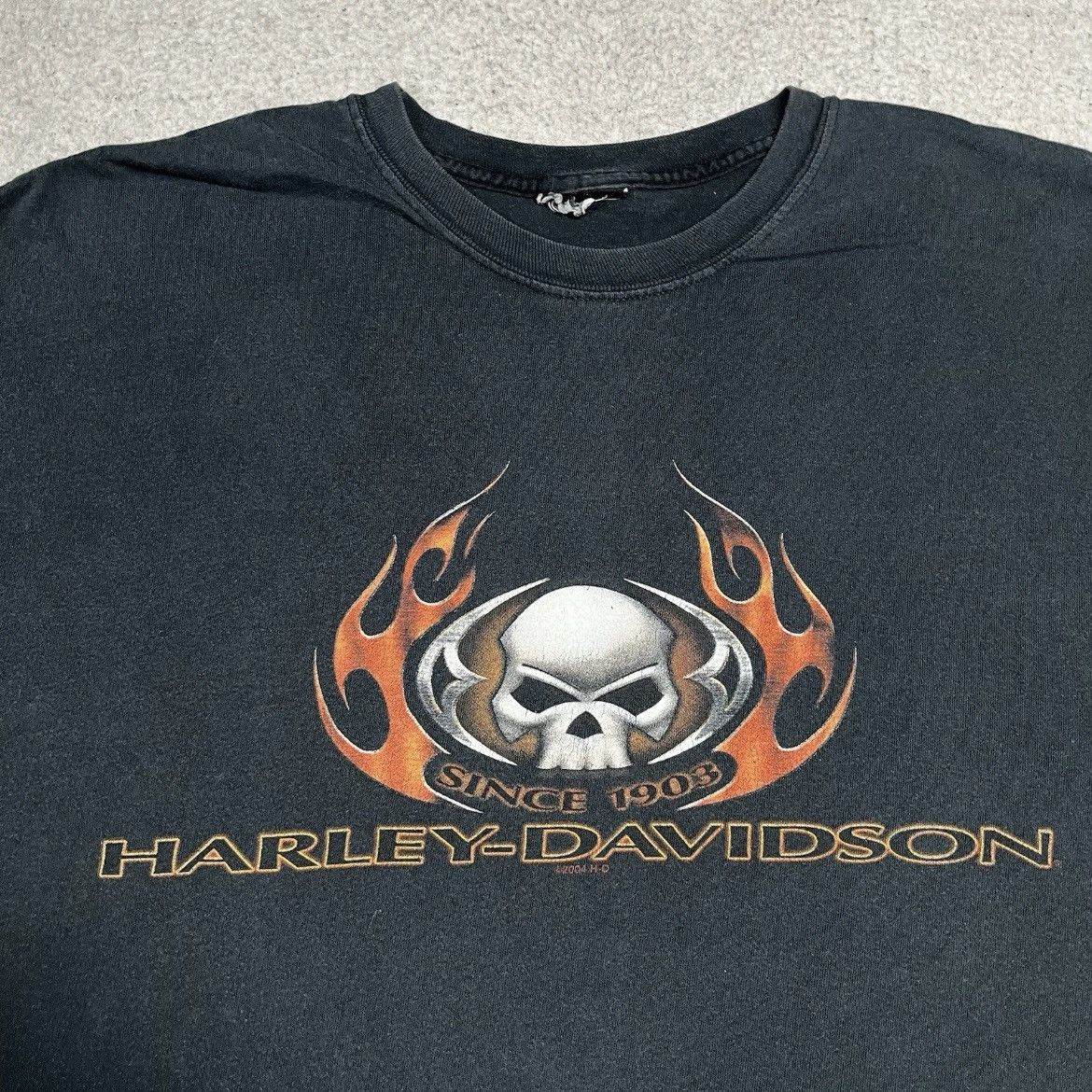 Harley Davidson Vintage Harley Davidson Shirt XL Faded Flame Skull Y2K Size US XL / EU 56 / 4 - 7 Thumbnail