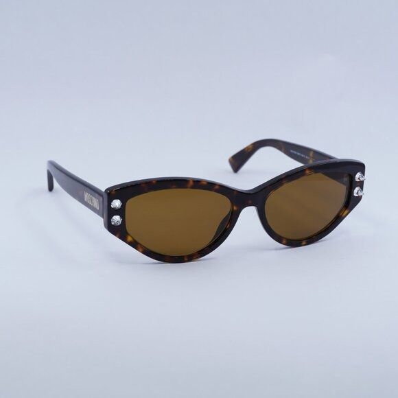 Moschino Moschino MOS109/S 0086 70 Sunglasses Havana Cat Eye Frame Size ONE SIZE - 8 Thumbnail