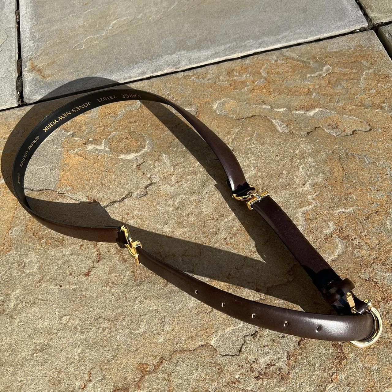 Jones New York Y2K Dark Brown Leather and Gold Sectional Belt Size ONE SIZE - 6 Thumbnail