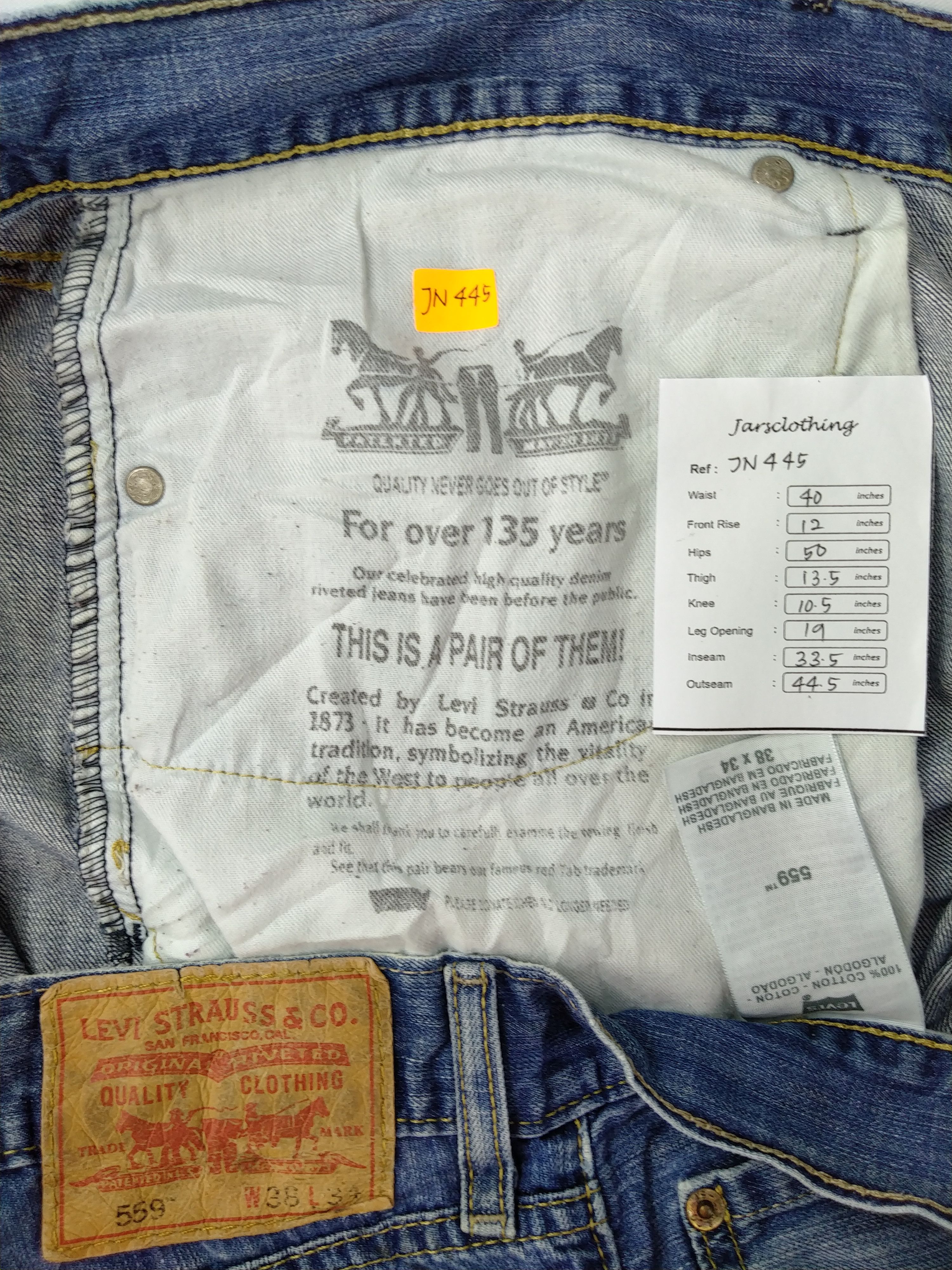 Levi's Vintage Clothing Blue Distressed Vintage Levi's 559 Denim 40x33.5 -JN445 Size US 40 / EU 56 - 10 Thumbnail