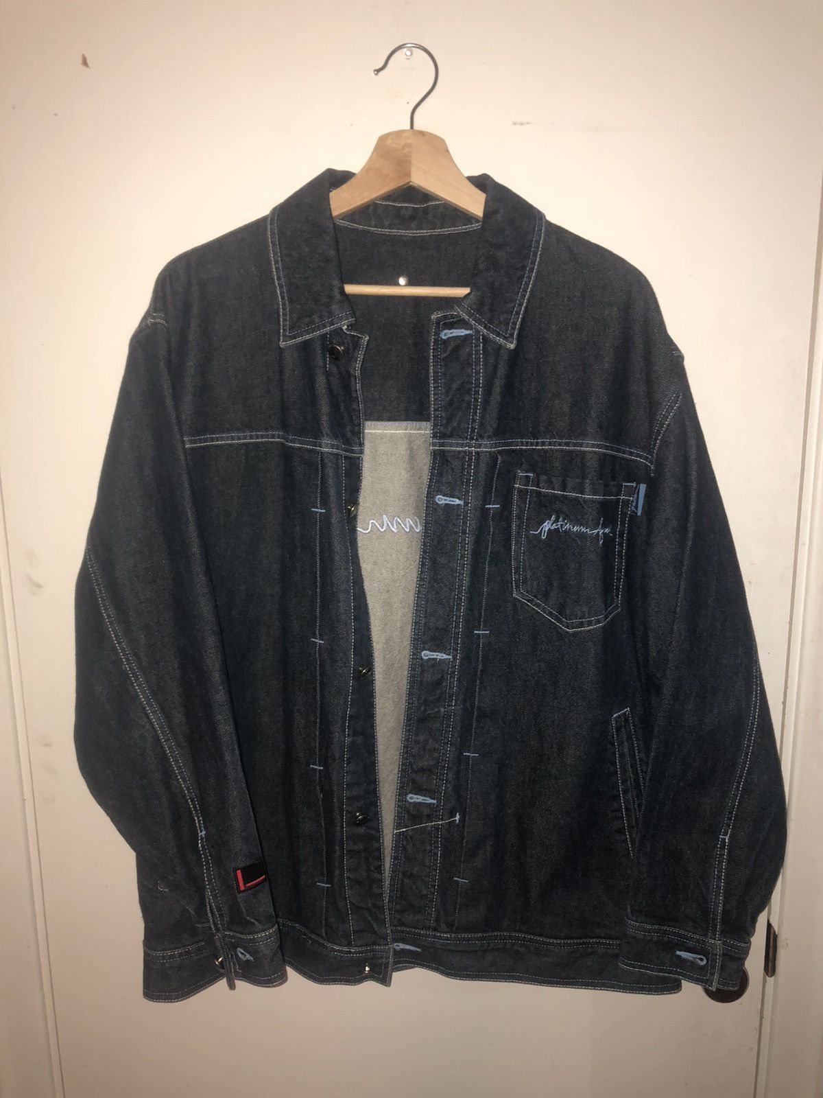 Image of Platinum Fubu Denim Jacket in Blue, Men's (Size XL)