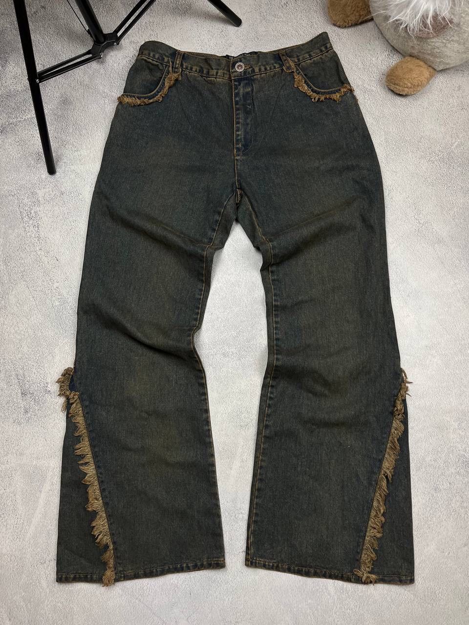 image of Archival Clothing x Made In USA Jeans Dirty Pants Route 66 Denim Thrashed Y2K Distressed in Mix (Si