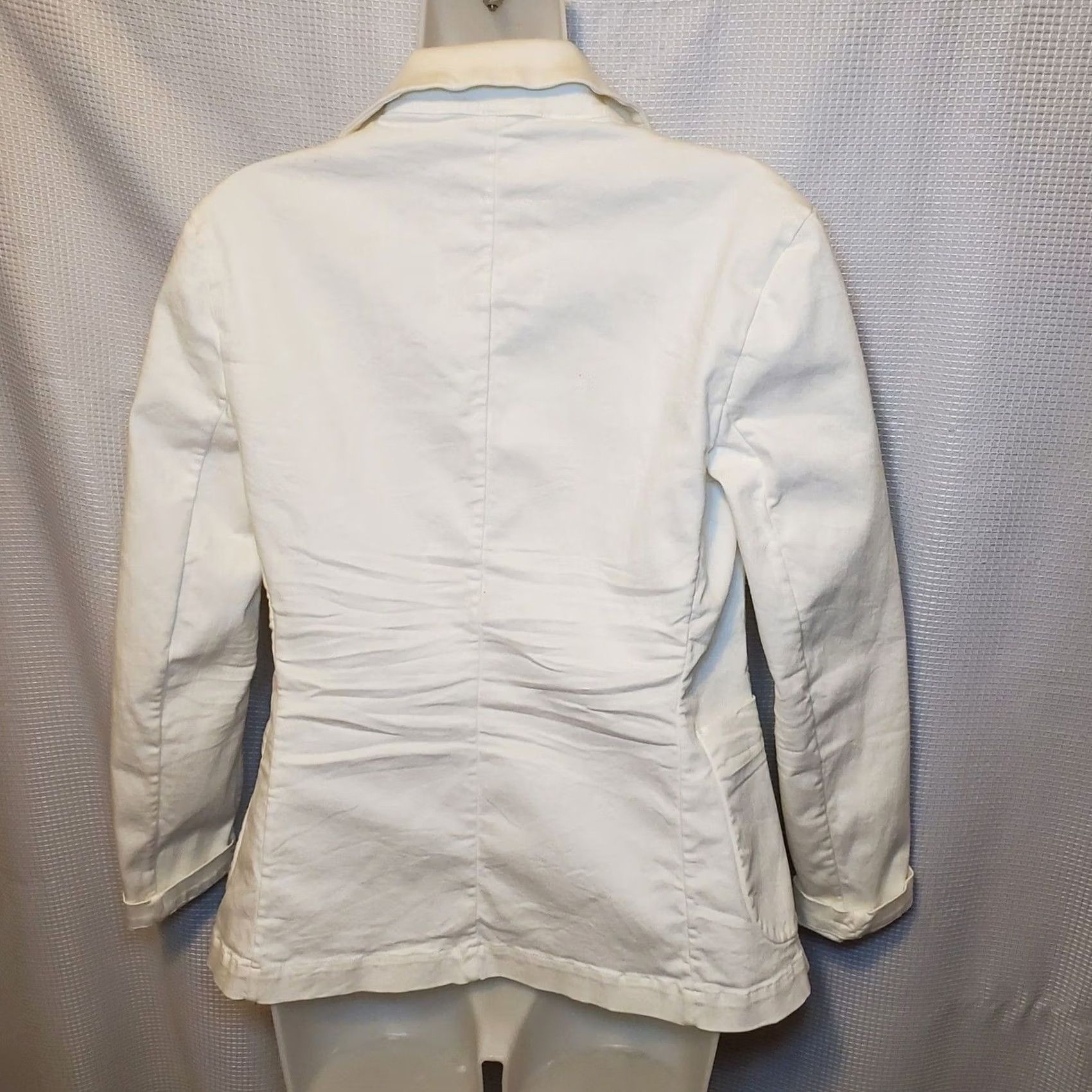 Frank & Eileen Frank & Eileen Dublin Blazer Jacket Womens XXS White Cotton Stretch Open Jacket Blazer Womens XXS White Cotton Blend Open Size XXS / US 00 / IT 34 - 4 Thumbnail