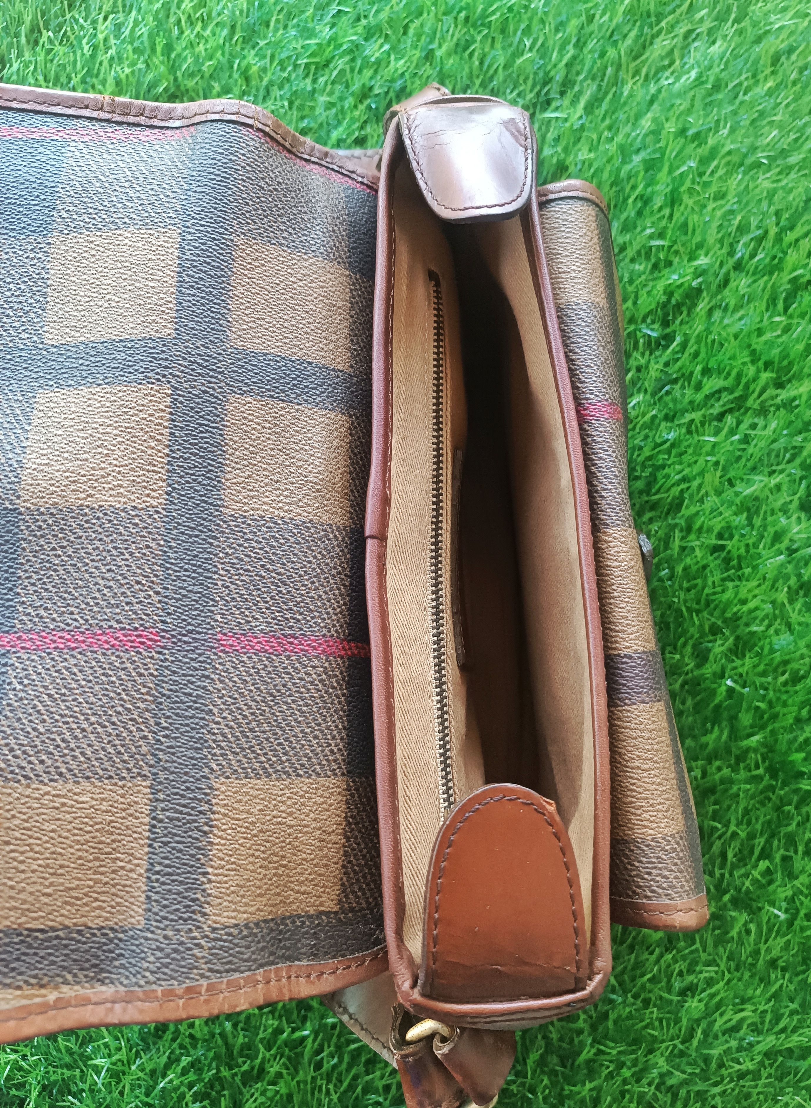 Leather × Vintage GIAMAX VINTAGE CHECK MONOGRAM LEATHER SLING BAG Size ONE SIZE - 2 Thumbnail