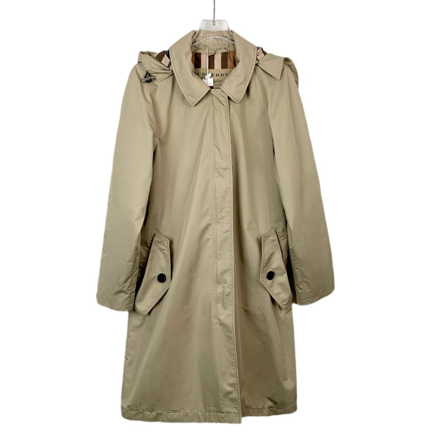 Burberry Burberry Womens Cotton Hooded Trench Coat With Pockets & But Size XS / US 0-2 / IT 36-38 - 1 Thumbnail