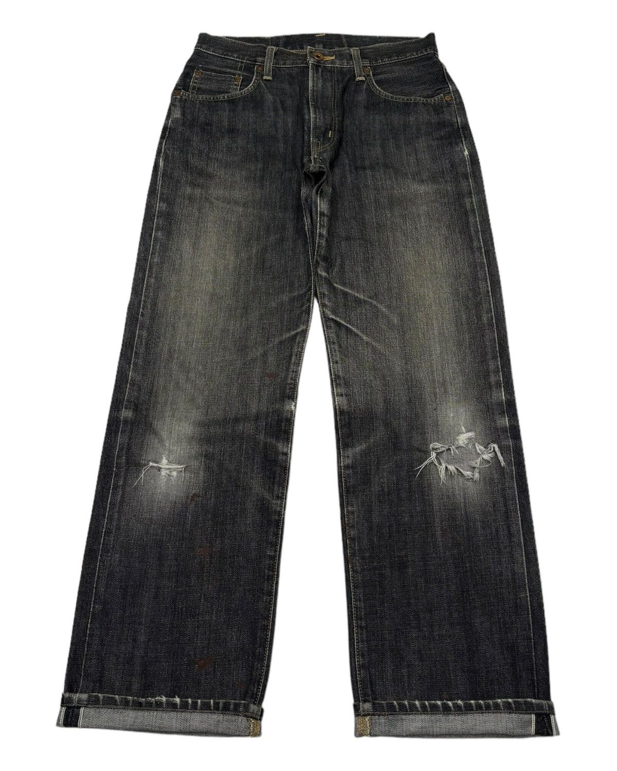 Edwin × Japanese Brand 🔥Vintage Edwin 505xx Selvedge Distressed Denim Jeans Size US 29 - 1 Thumbnail
