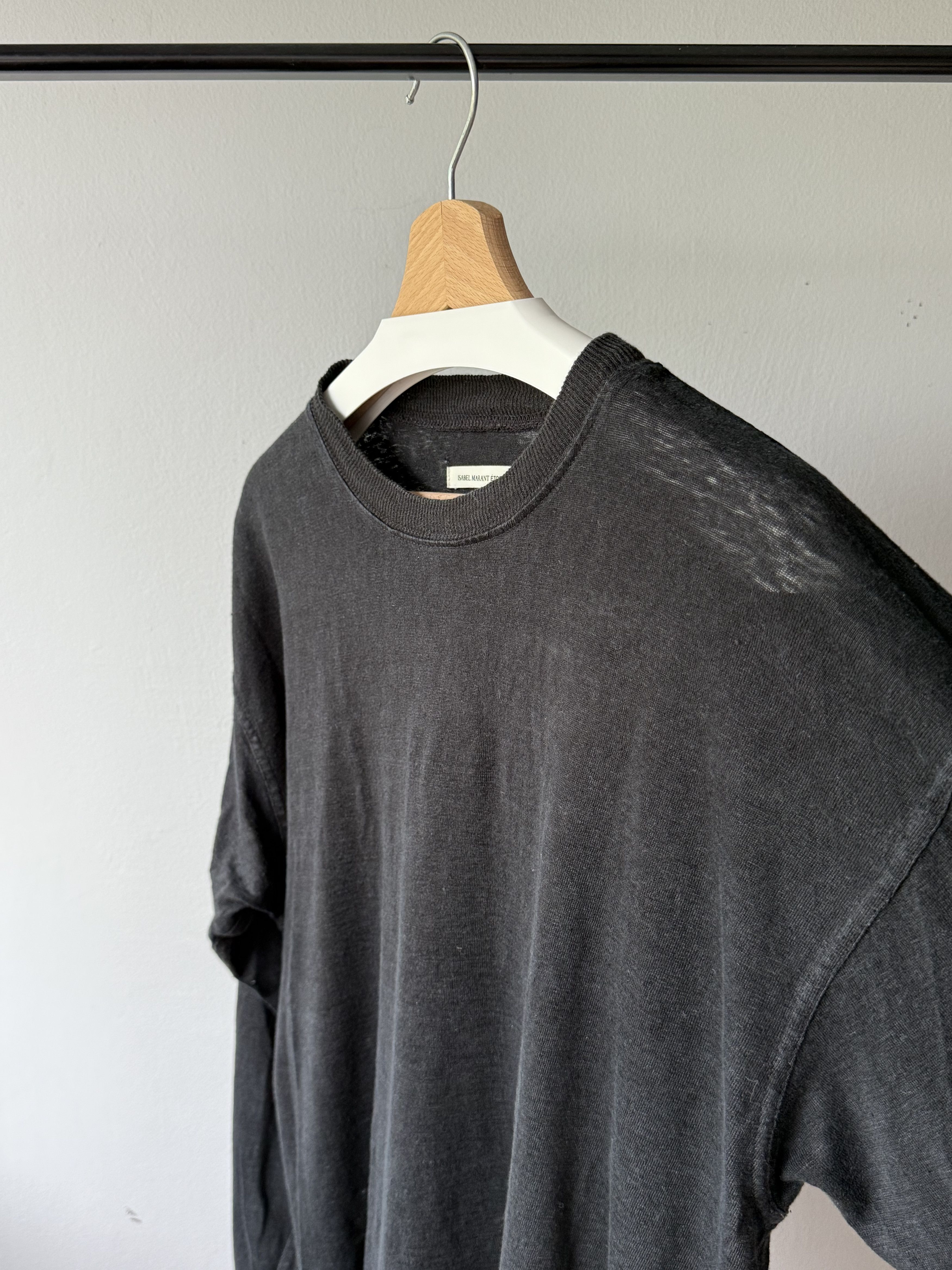 Isabel Marant Etoile Isabel Marant Etoile Black 100% Linen Long Sleeve T-Shirt Size M / US 6-8 / IT 42-44 - 7 Thumbnail