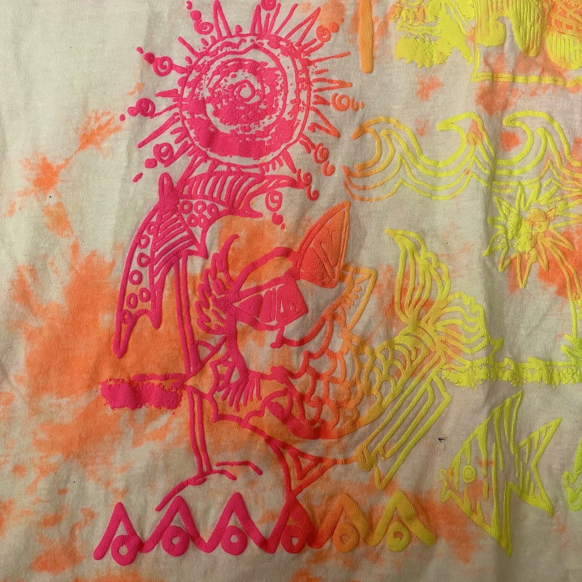 Other Vtg Screen Stars NEON TIE DYE Tropical Butterfly T Shirt Size US XXL / EU 58 / 5 - 6 Thumbnail