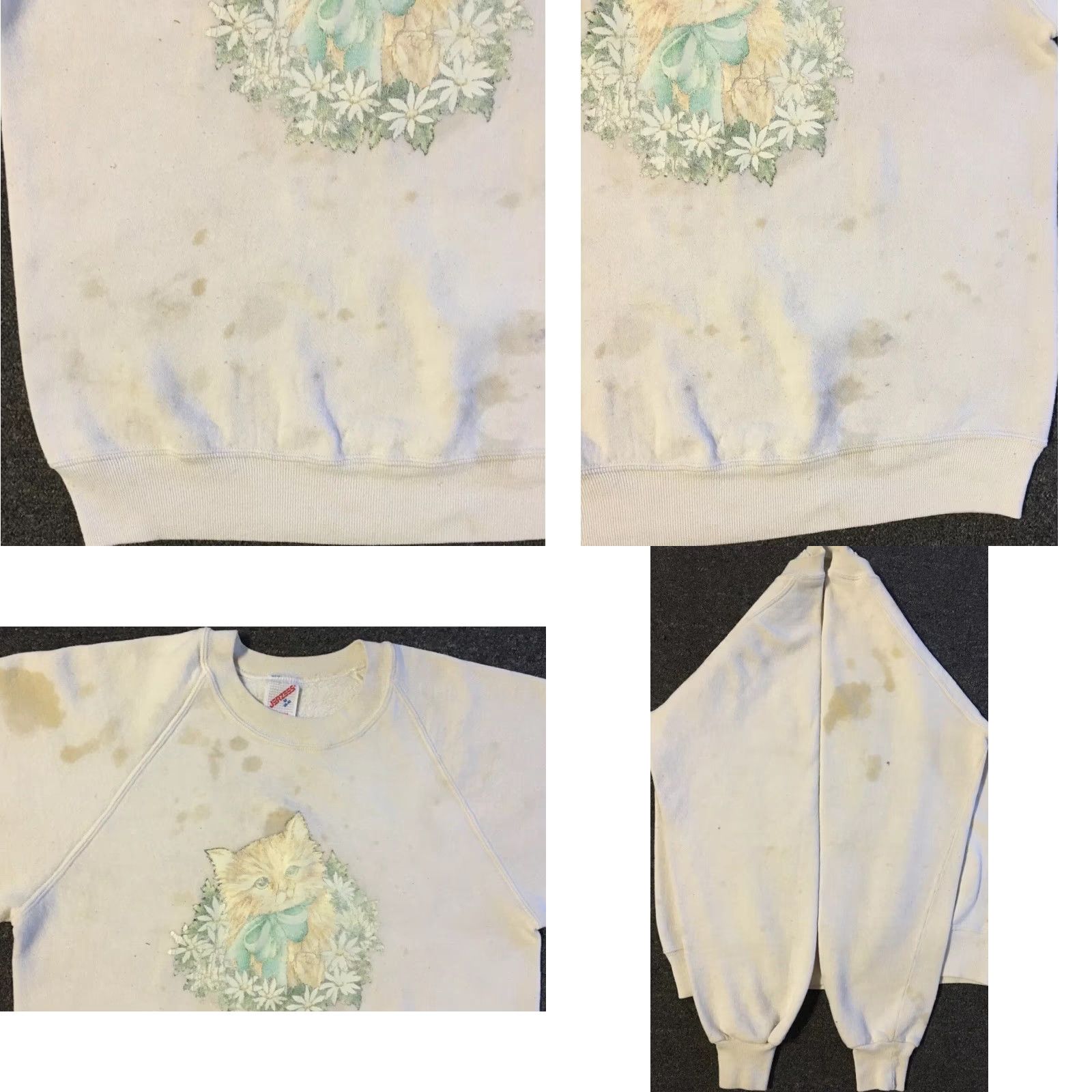 Thrasher Vtg 80s Cat Faded Distress Sweatshirt XS S Animal Kitten Art Dog Punk Grunge 90s Hoodie Men XS White USA Thrashed Size US XS / EU 42 / 0 - 8 Thumbnail
