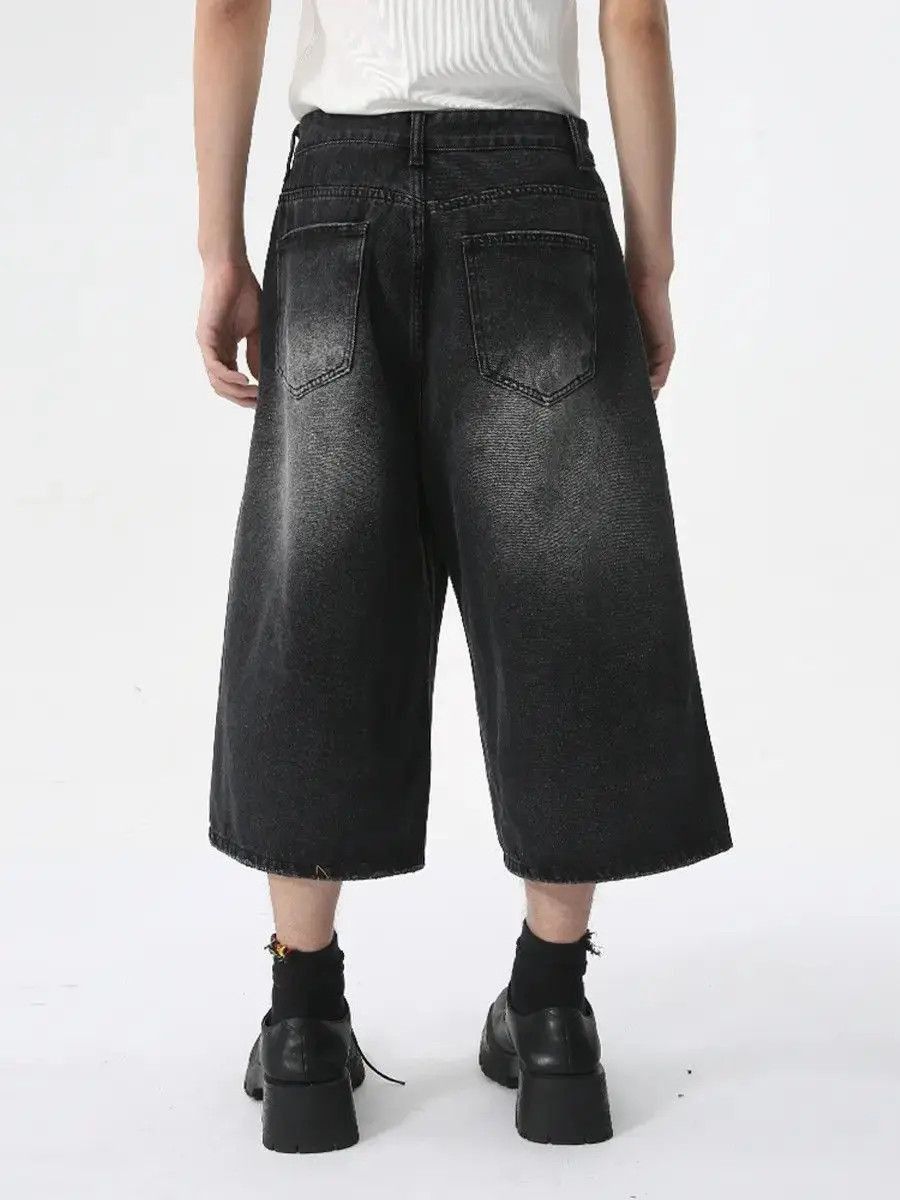 Japanese Brand Retro high street straight leg wide leg denim shorts Size US 32 / EU 48 - 4 Thumbnail