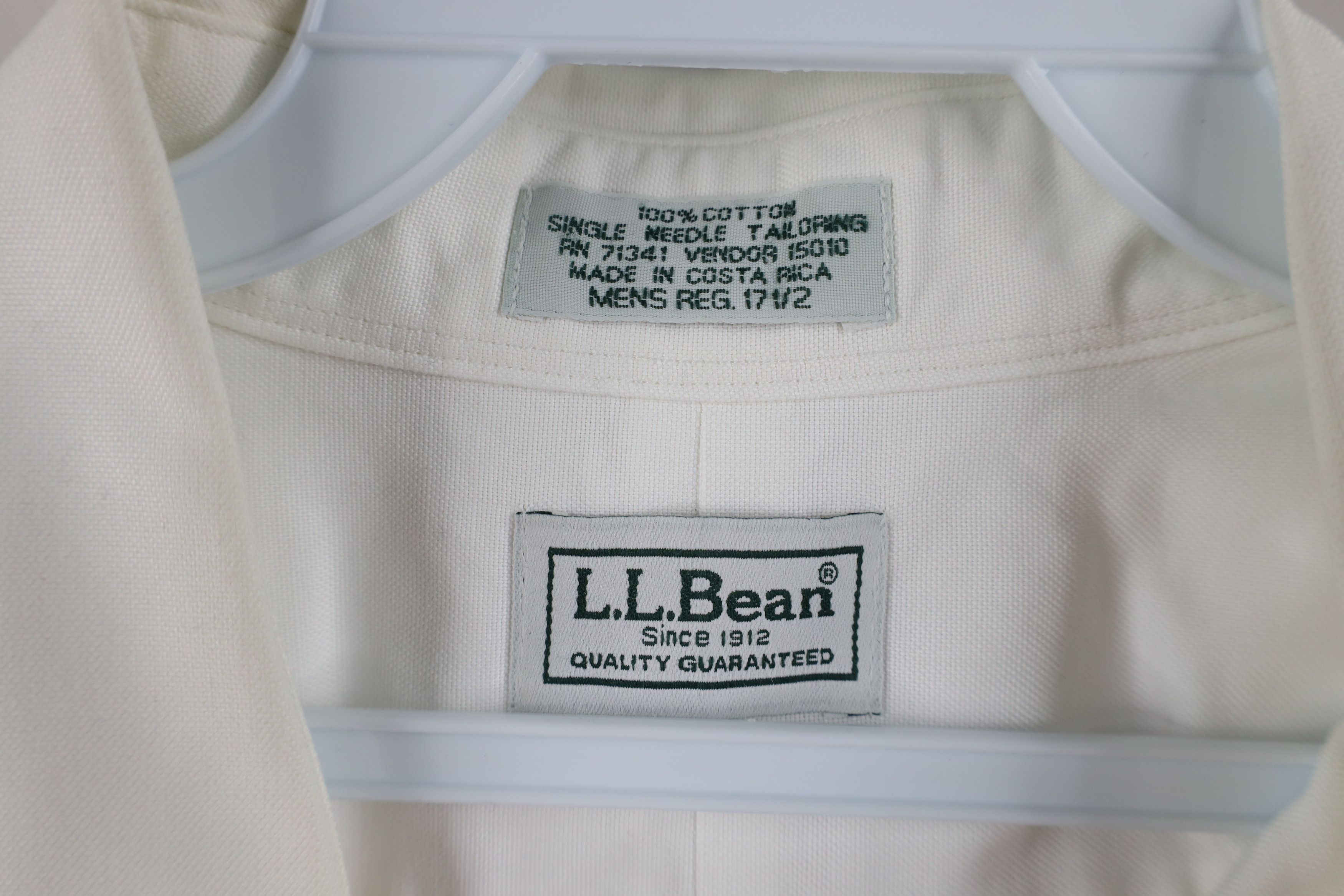 L.L. Bean × Vintage Vintage 90s LL Bean Short Sleeve Collared Button Shirt White Size US M / EU 48-50 / 2 - 8 Thumbnail