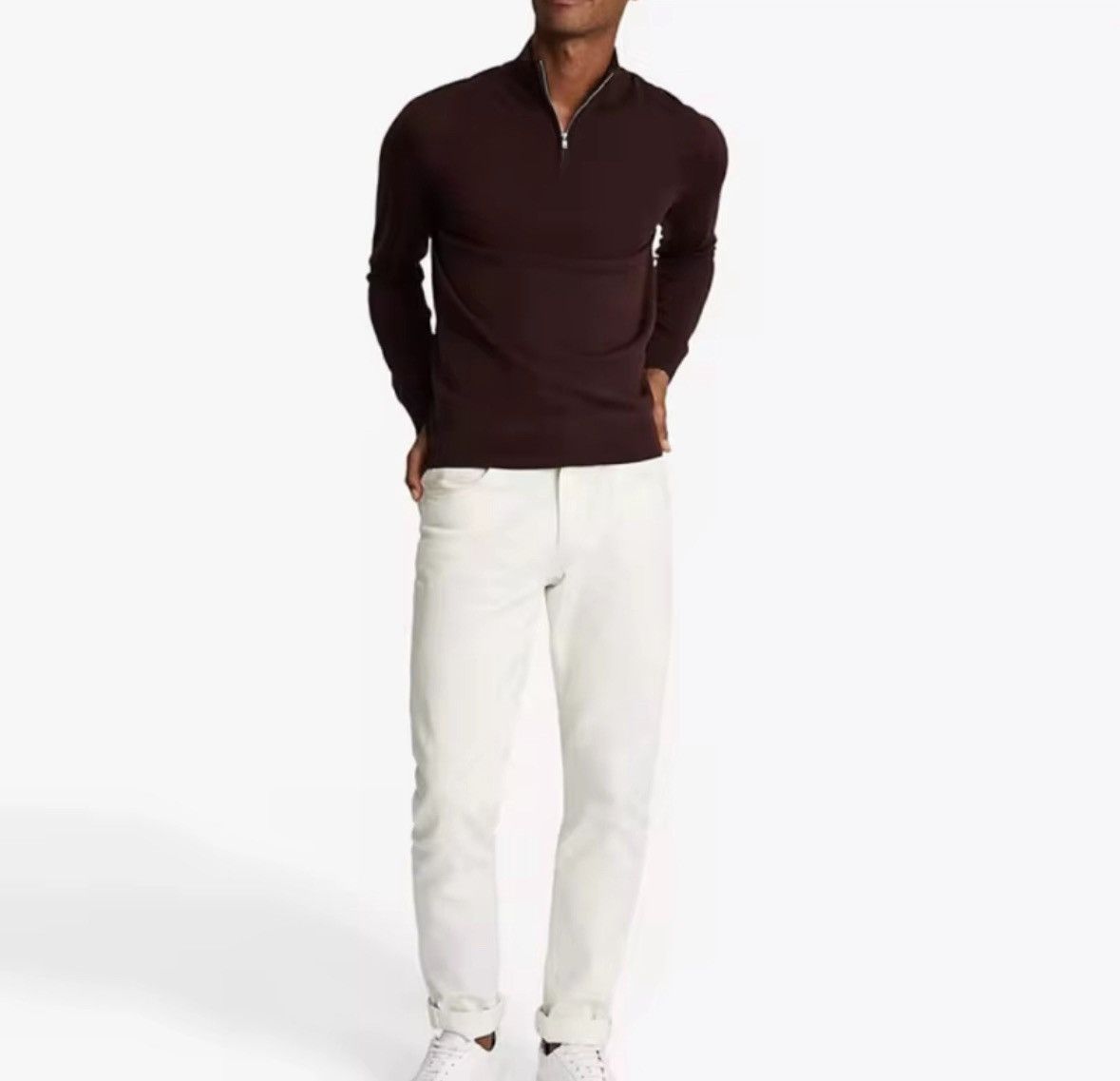 Other Classic Brown Polo Sweatshirt – Wool Blend, Old Money Style Size US M / EU 48-50 / 2 - 1 Thumbnail