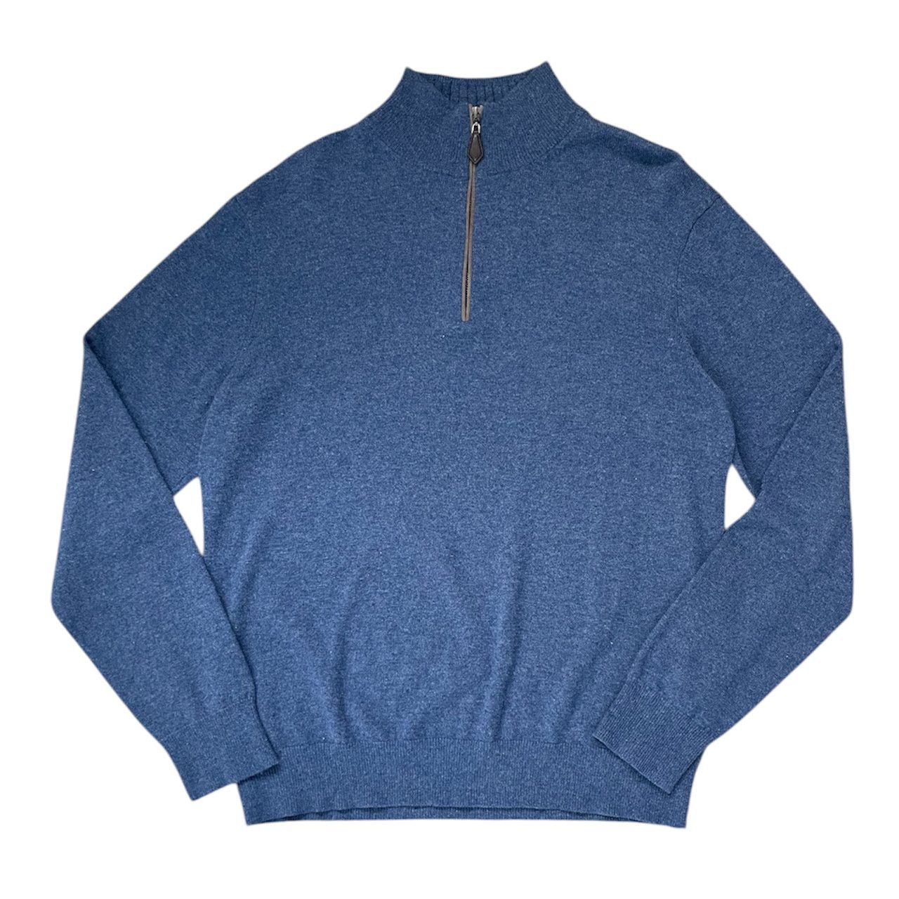 Neiman Marcus Neiman Marcus Blue Quarter Zip Sweater Size US XL / EU 56 / 4 - 1 Thumbnail