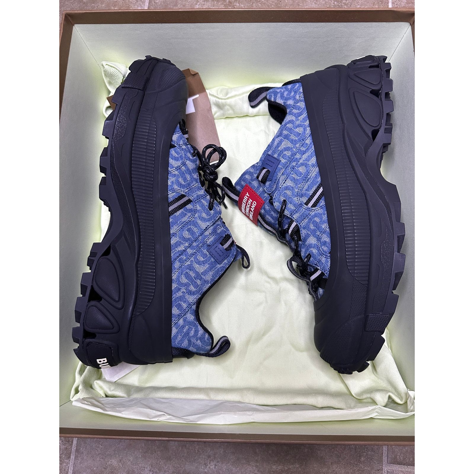 Burberry Burberry Arthur Monogram Print Sneaker Blue | Size 11US Size US 11 / EU 44 - 4 Thumbnail