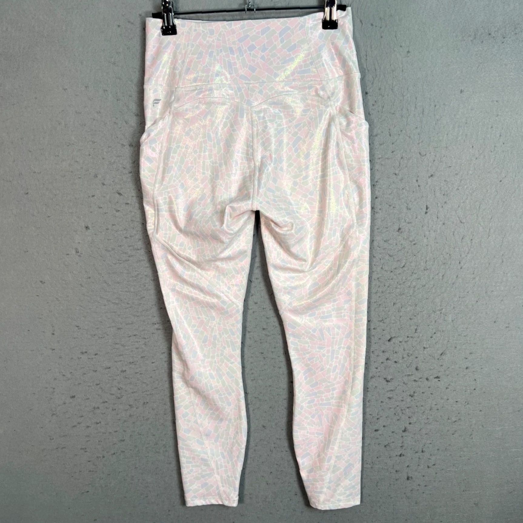 Fabletics Fabletics High Waist Athletic Leggings Pink Iridescent Mosaic Print Compression Women’s Small Size 28" / US 6 / IT 42 - 2 Thumbnail