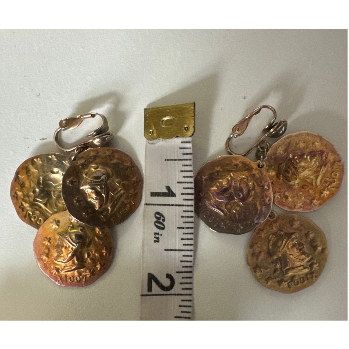 Vintage Vintage Dangling Coin X1007 Clip on Earrings Size ONE SIZE - 7 Thumbnail
