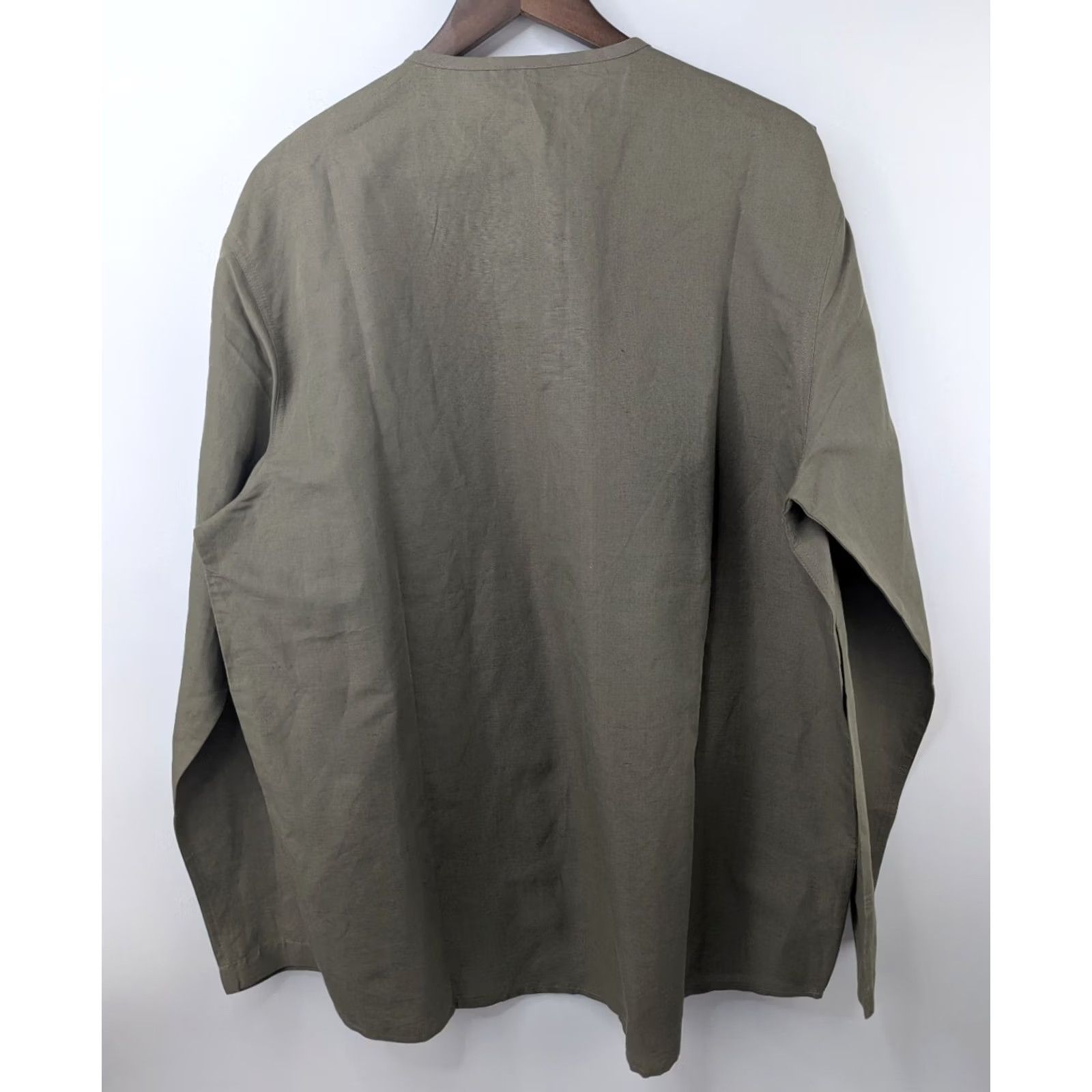 Vintage J. Peterman Shirt Mens Large Grandad Popover Linen Cotton Blend Button Green Button-Up Long Sleeve Casual Vintage: No Size US L / EU 52-54 / 3 - 4 Thumbnail
