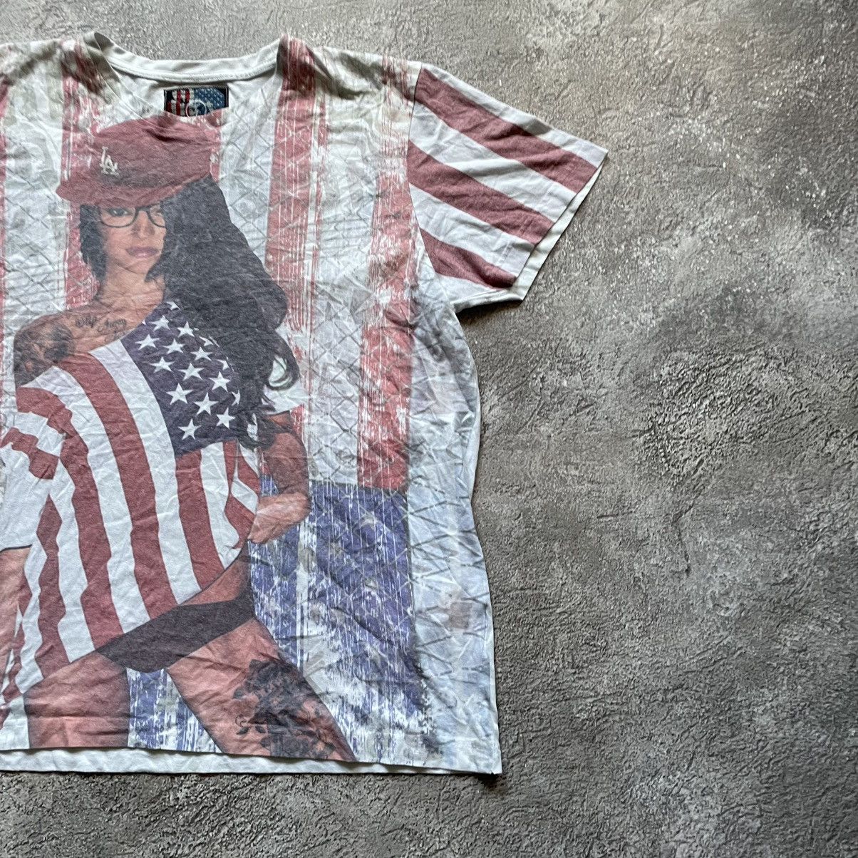 Vintage Vintage Y2K Sun Faded Patriotic Graphic Tee Americana Slim L Size US L / EU 52-54 / 3 - 3 Thumbnail