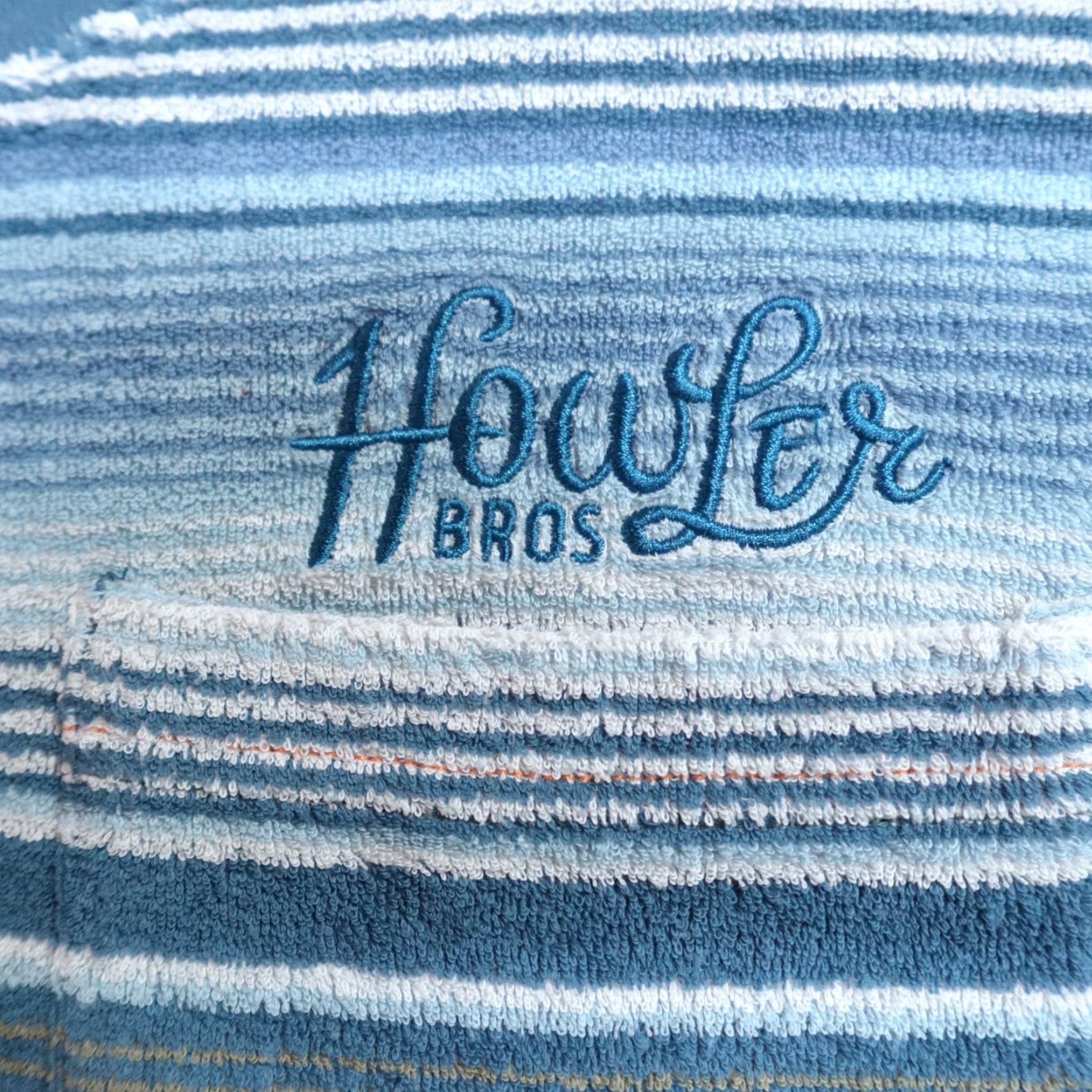 Howler Brothers VINTAGE Howler Brothers Shirt Mens Medium Blue Striped Cotton Blend Crew Neck Terry Cloth Pocket M Blues Size US M / EU 48-50 / 2 - 3 Thumbnail