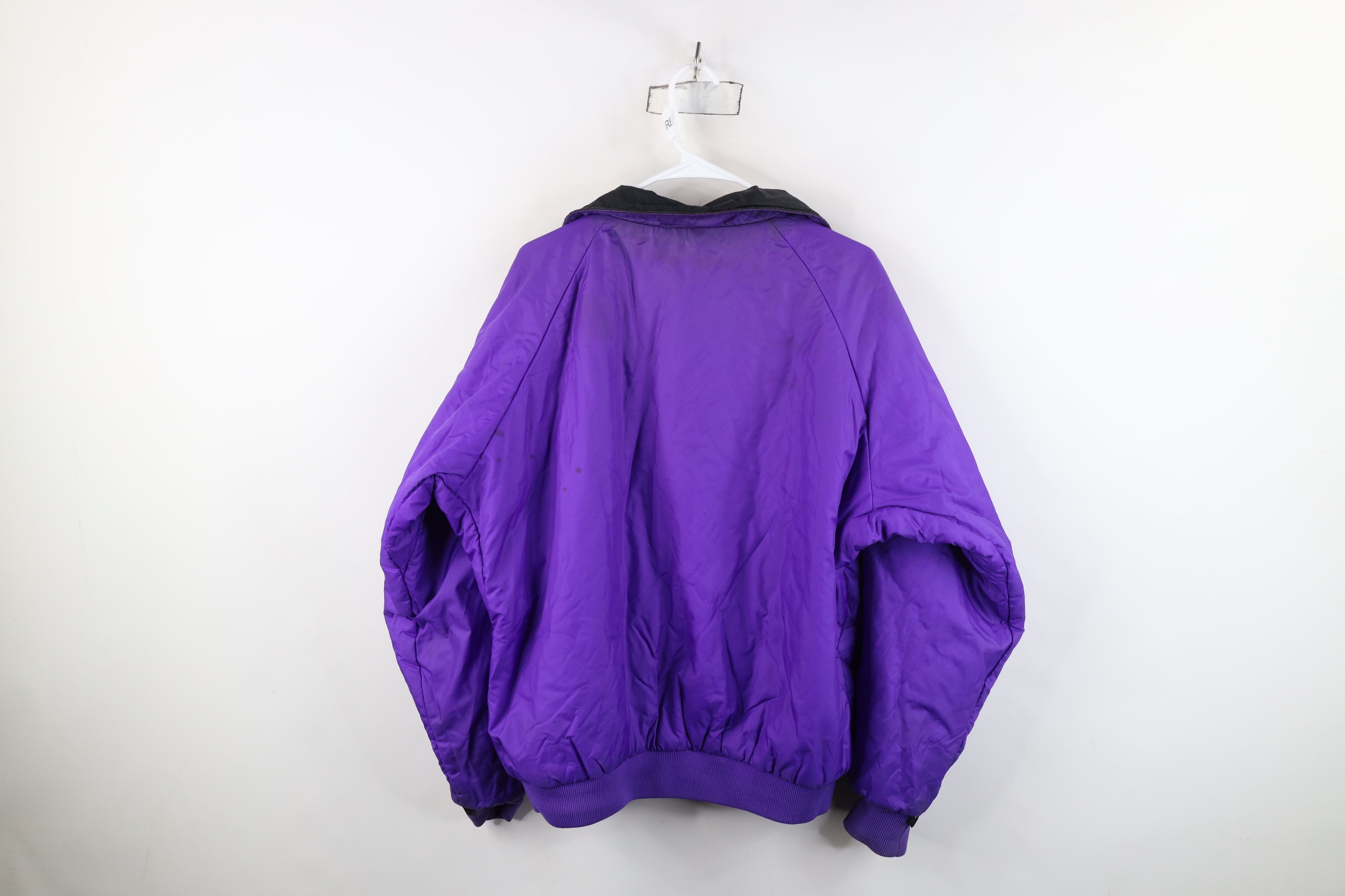 Columbia Vintage 90s Columbia Reversible Bomber Jacket Black Purple Size US L / EU 52-54 / 3 - 16 Thumbnail