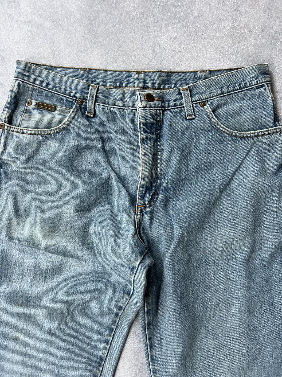 Wrangler 💙VINTAGE HYPE DISTRESSED y2k STYLE WRANGLER BLUE DENOM JEANS Size US 36 / EU 52 - 8 Thumbnail