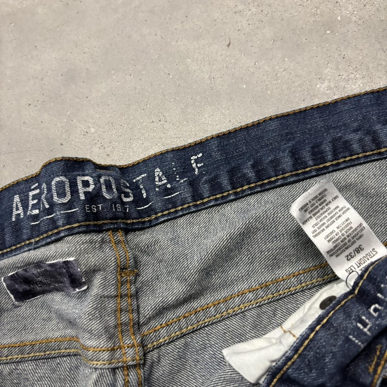 Japanese Brand × Vintage Crazy Vintage Y2K/2000s Grunge Dark Blue Wash Denim Jeans! Size US 38 / EU 54 - 8 Thumbnail