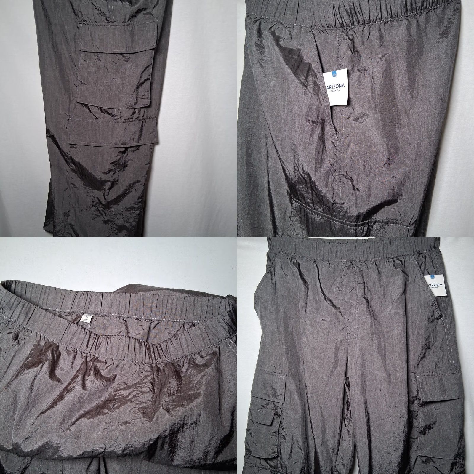 Vintage VINTAGE Arizona Jeans Parachute Pants Women XL Dark Gray Nylon Baggy Wide Leg NEW Size 40" / US 18 - 11 Thumbnail