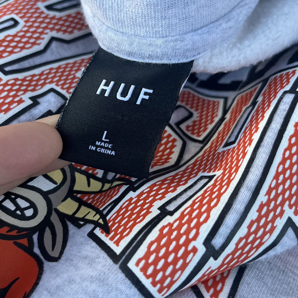 2002’ HUF x Thrasher Heather Gray Candle Stick Crewneck Sz L