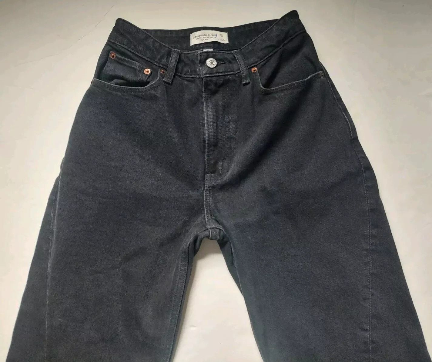 Abercrombie & Fitch Abercrombie & Fitch 90s Relaxed Fit High Waist Jeans Black Size 25" / US 0 / IT 36 - 4 Thumbnail