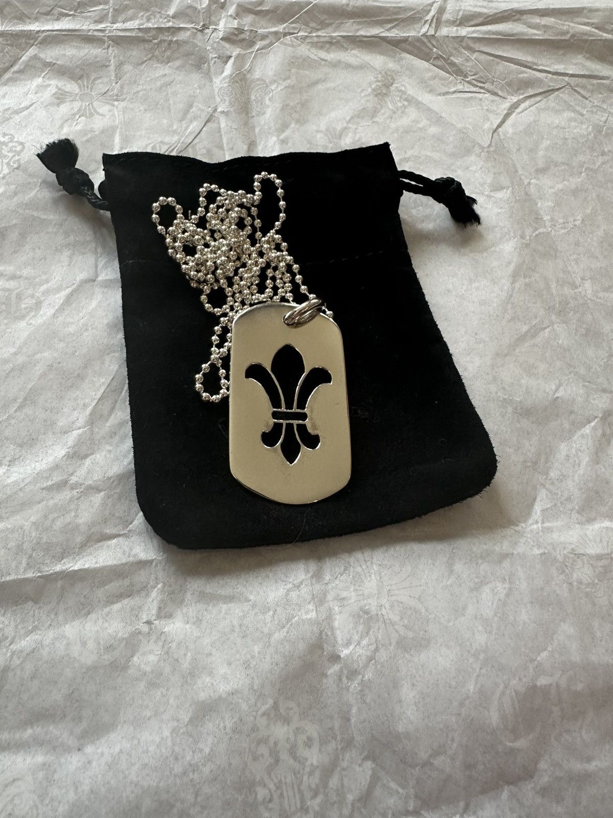 Chrome Hearts Chrome Hearts Large Fleur Cut Out Dog Tag Necklace Size ONE SIZE - 5 Thumbnail