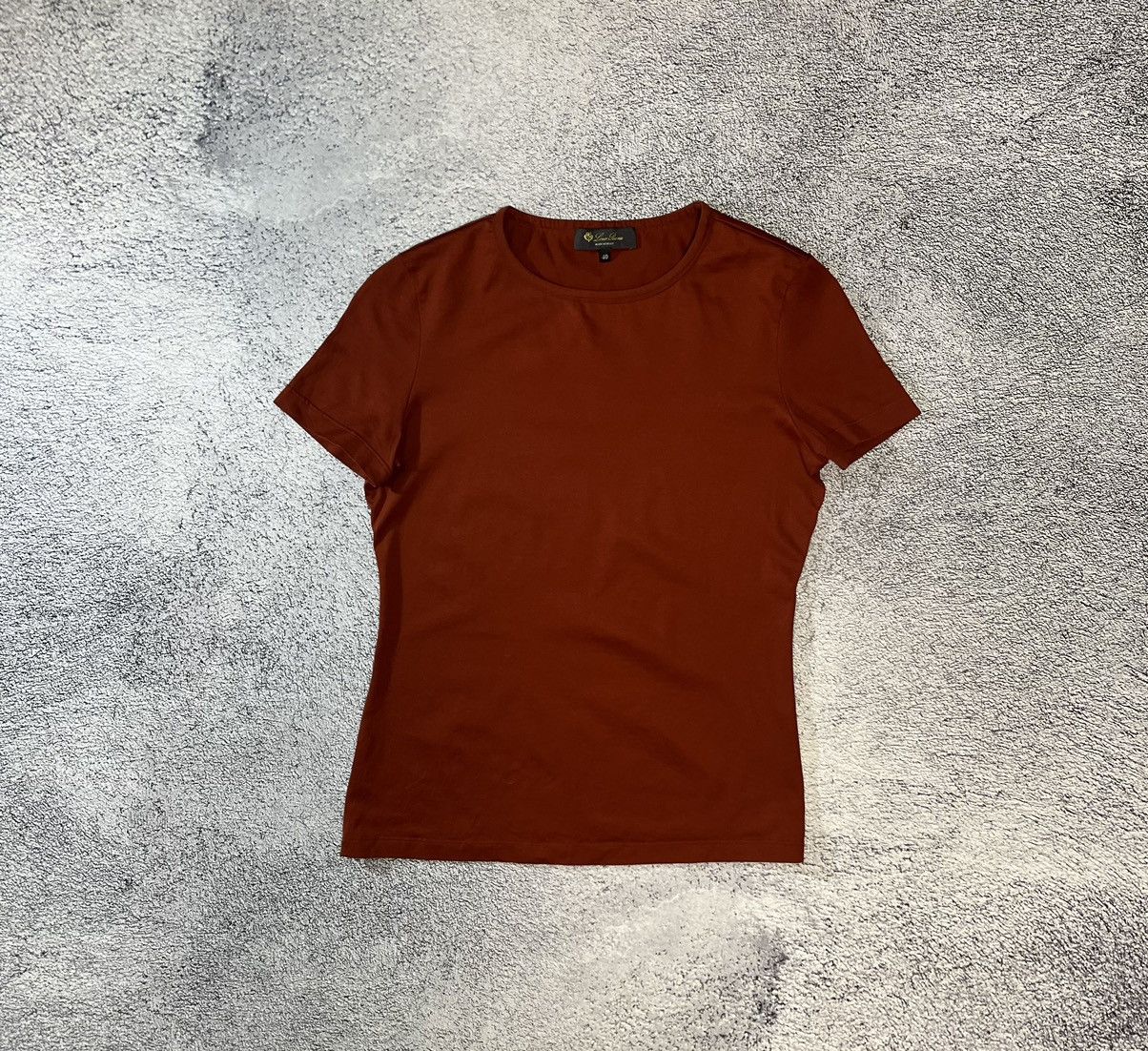 Loro Piana 2 Women T- Shirt Burnt Orange Cotton Knit Size 40