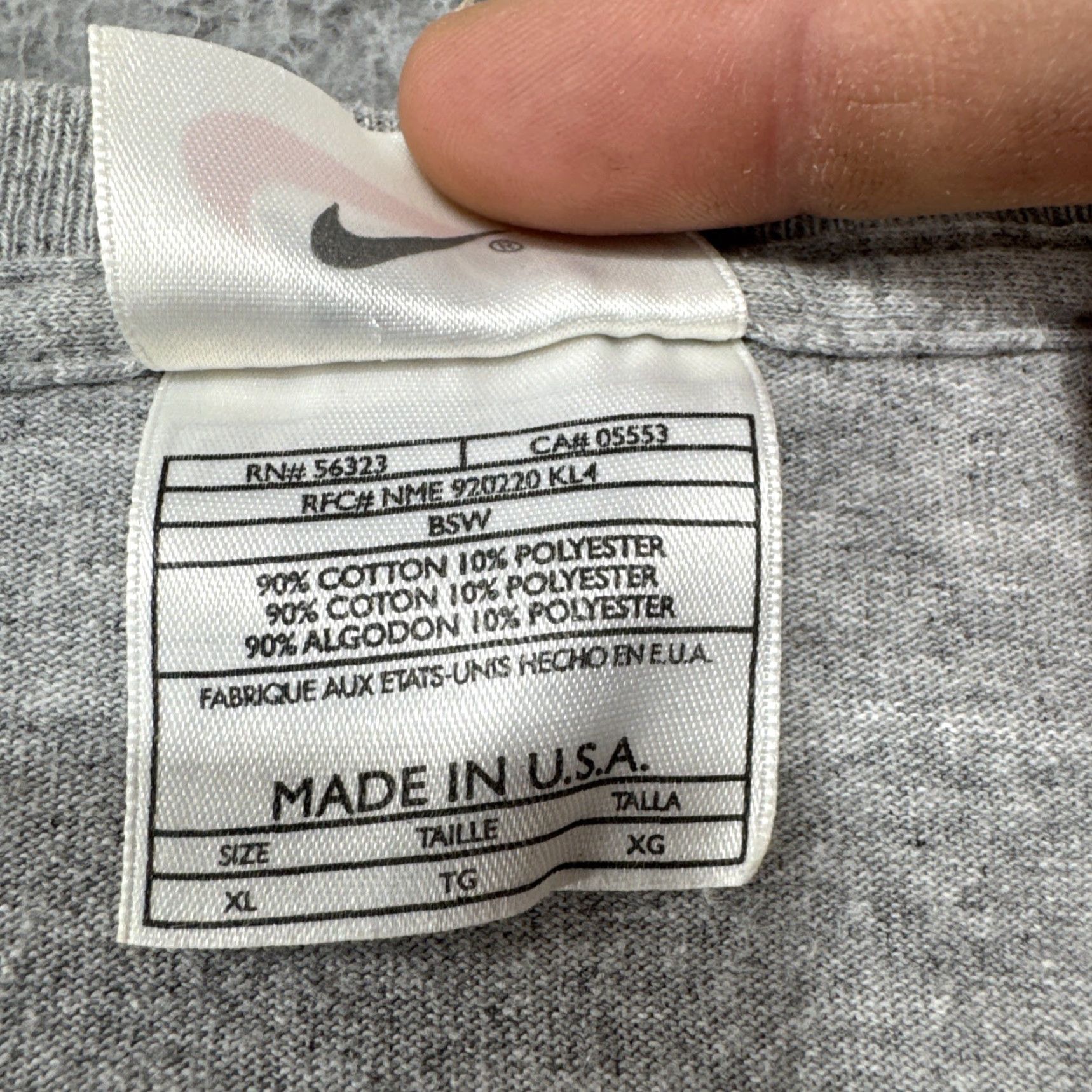 Nike VINTAGE Nike Shirt 90s MJ Back It Up Double-Sided Crew Neck Short Sleeve XL Men Gray Size US XL / EU 56 / 4 - 4 Thumbnail