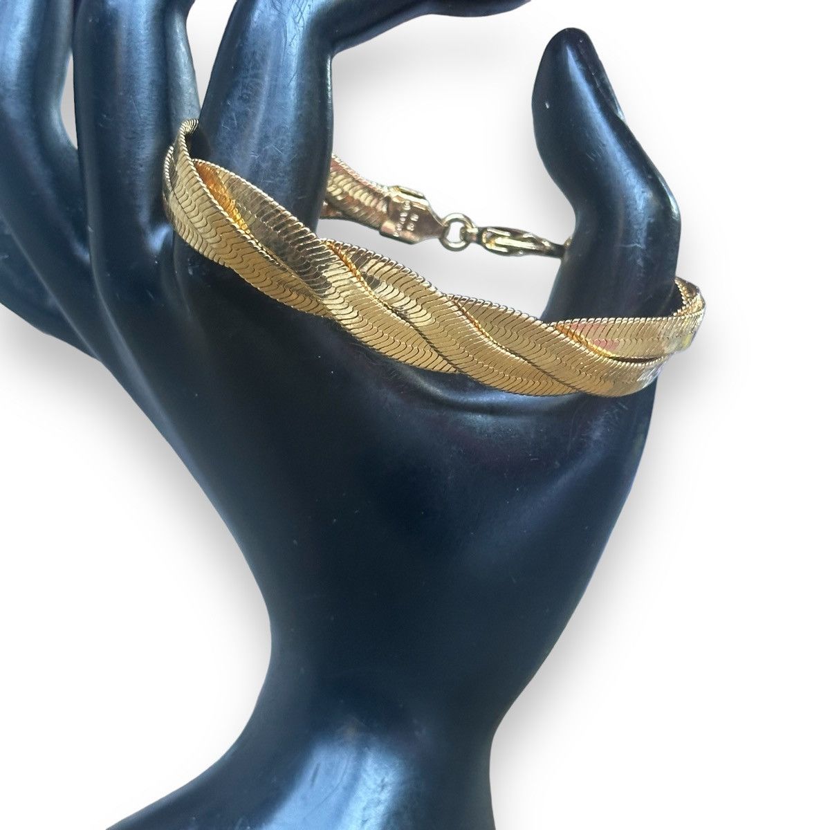 Vintage Vintage NR Avon gold braided herringbone chain bracelet Size ONE SIZE - 2 Thumbnail