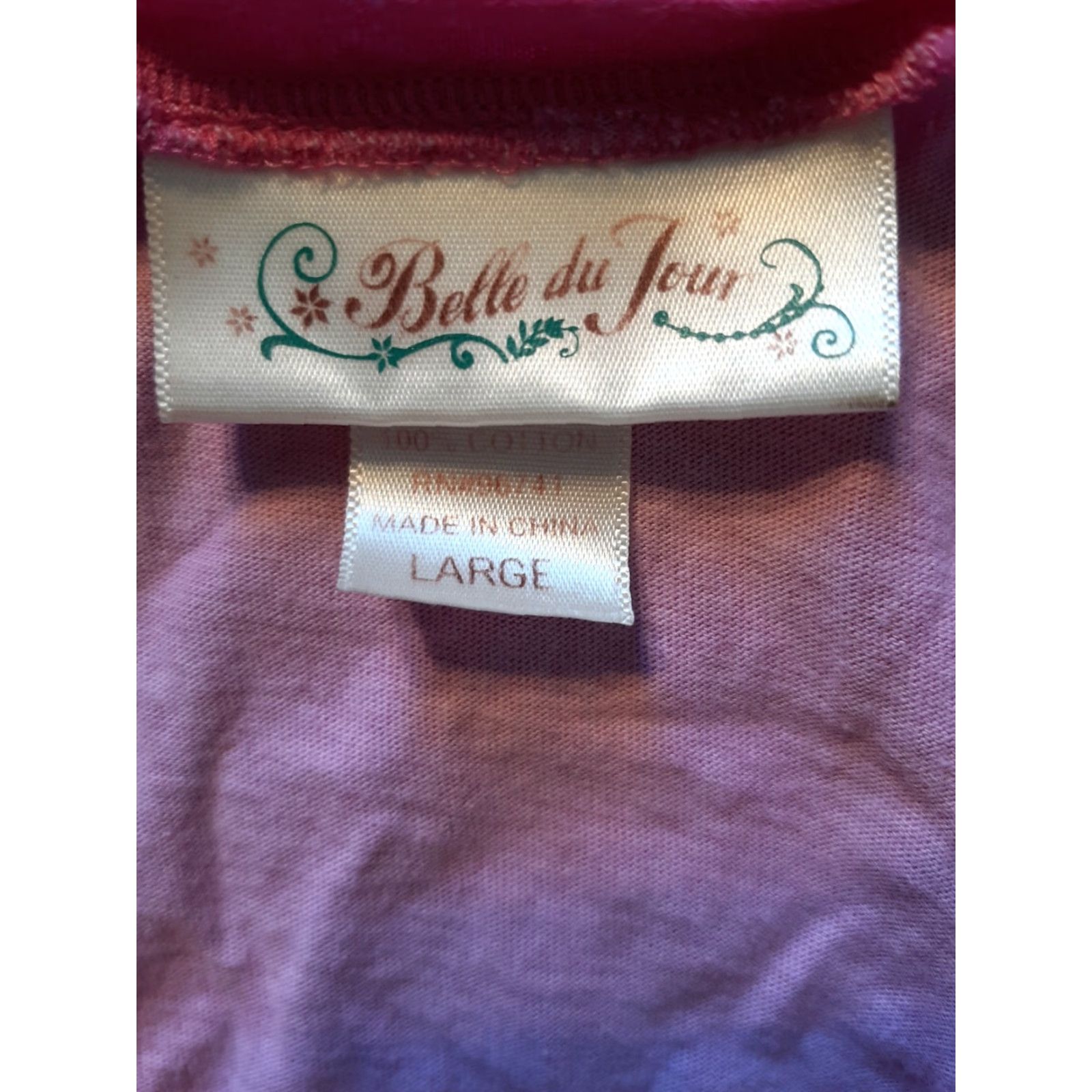 Vintage Belle du Jour Shirt Womens L Pink Short Sleeve Casual Pullover Solid Vintage No Size 36" / US 14 / IT 50 - 4 Thumbnail