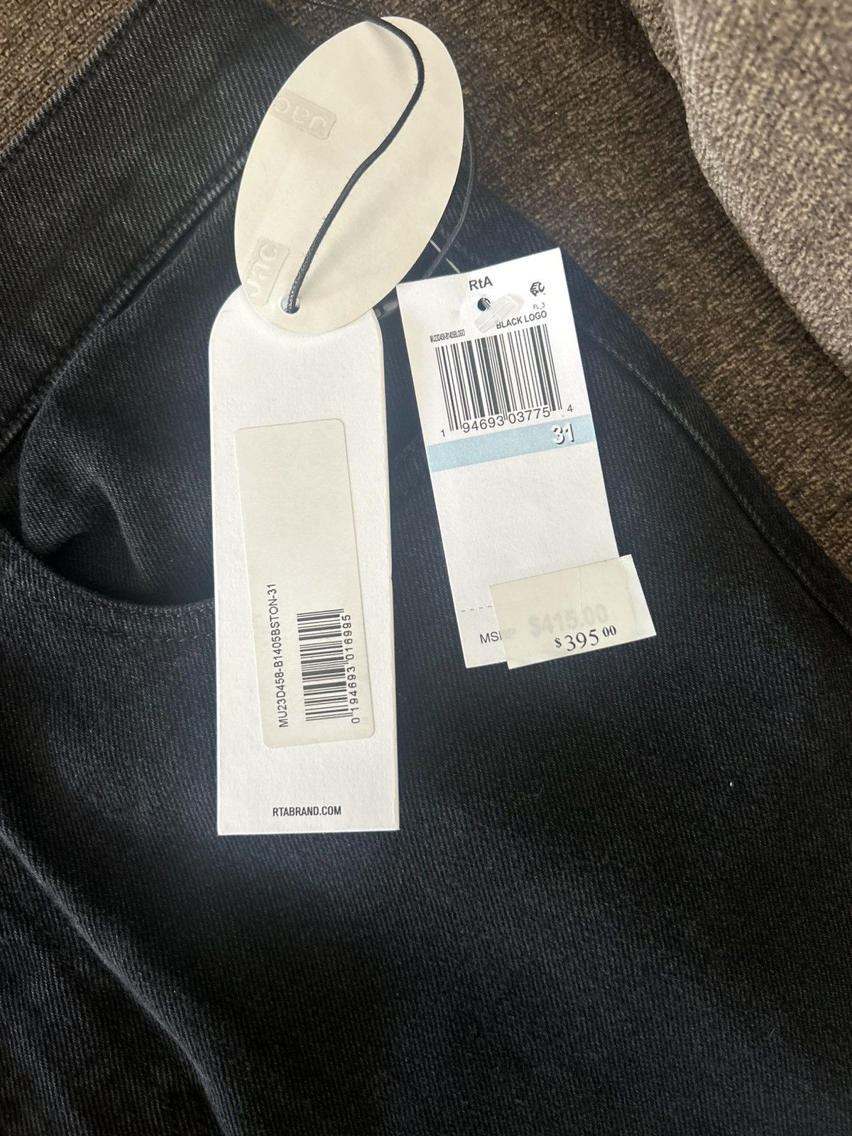 Rta RTA Brand Black Logo Jean Size US 31 - 6 Thumbnail