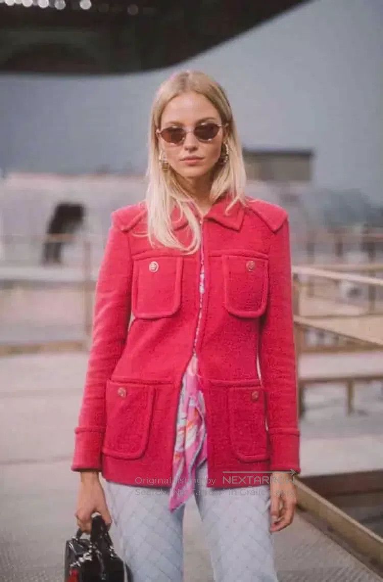 Chanel Chanel 20c station lipstick powder tweed four-pocket jacke Size XS / US 0-2 / IT 36-38 - 6 Thumbnail