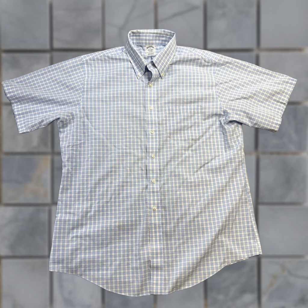 Brooks Brothers Brooks Brothers Shirt Mens 17.5 Blue White Checkered Regent Supima Cotton Preppy Size US XXL / EU 58 / 5 - 1 Thumbnail