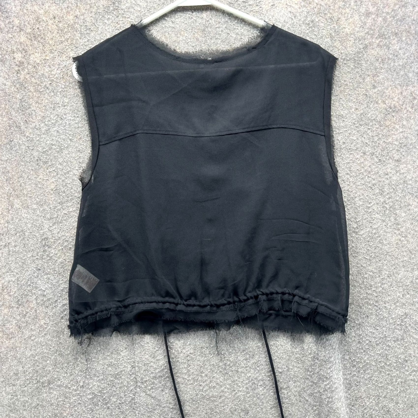 Free People Free People Tank Top Women Small Black Embroidered Fringe Sheer Boho Casual Breakout Summer Spring Basic Shirt Mens WomensGirls Size S / US 4 / IT 40 - 2 Thumbnail