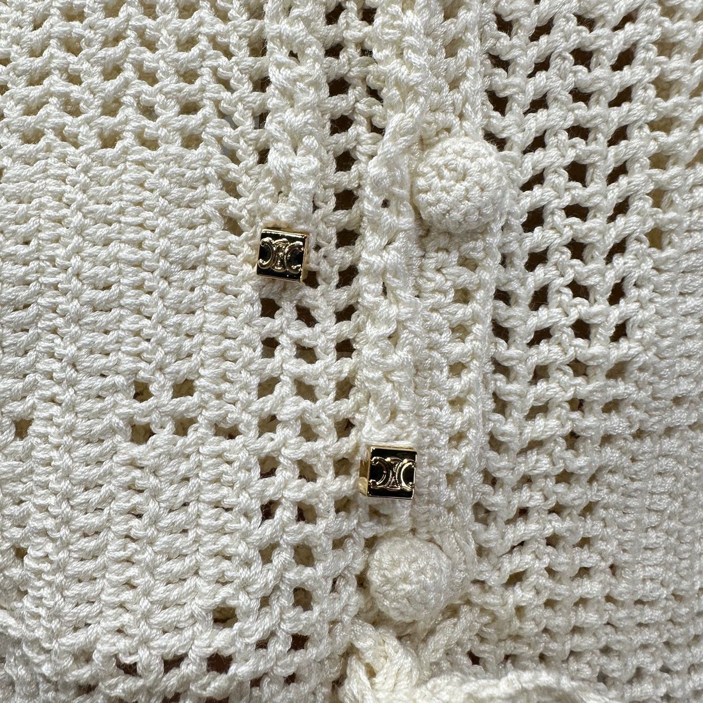 Celine Celine may495 Triomphe Crochet Camisole L Cotton Size L / US 10 / IT 46 - 6 Thumbnail