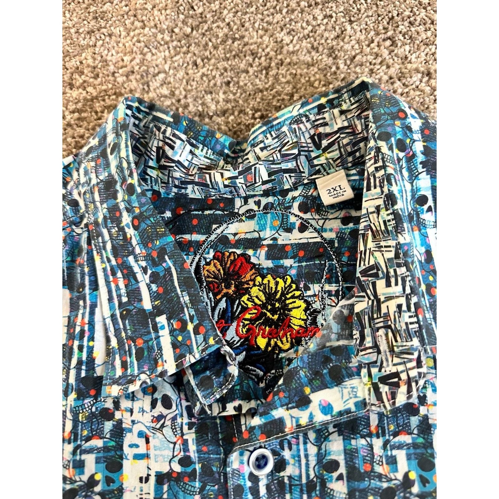 Robert Graham Robert Graham LA VETA Skull Head Long Sleeve Shirt 2XL XXL Size US XXL / EU 58 / 5 - 3 Thumbnail