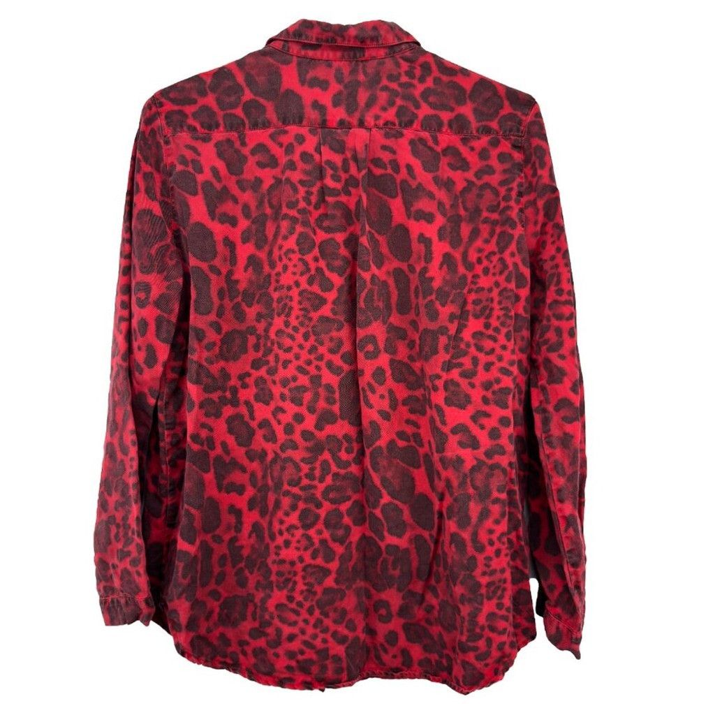 Sandro SANDRO French Red Button Down Maximalist Animal Shirt sz 2 M Size L / US 10 / IT 46 - 2 Thumbnail