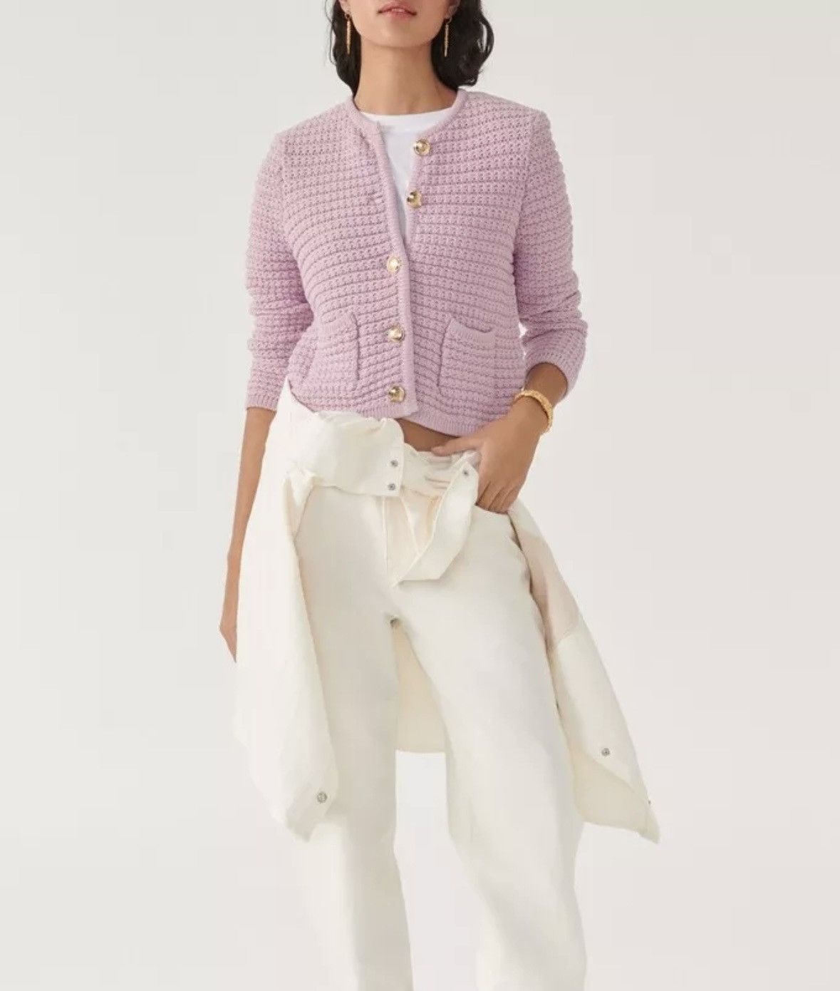 ba&sh BA&SH 1size BASH Gaspard Tweed Knitwear cardigan jacket Size S / US 4 / IT 40 - 3 Thumbnail
