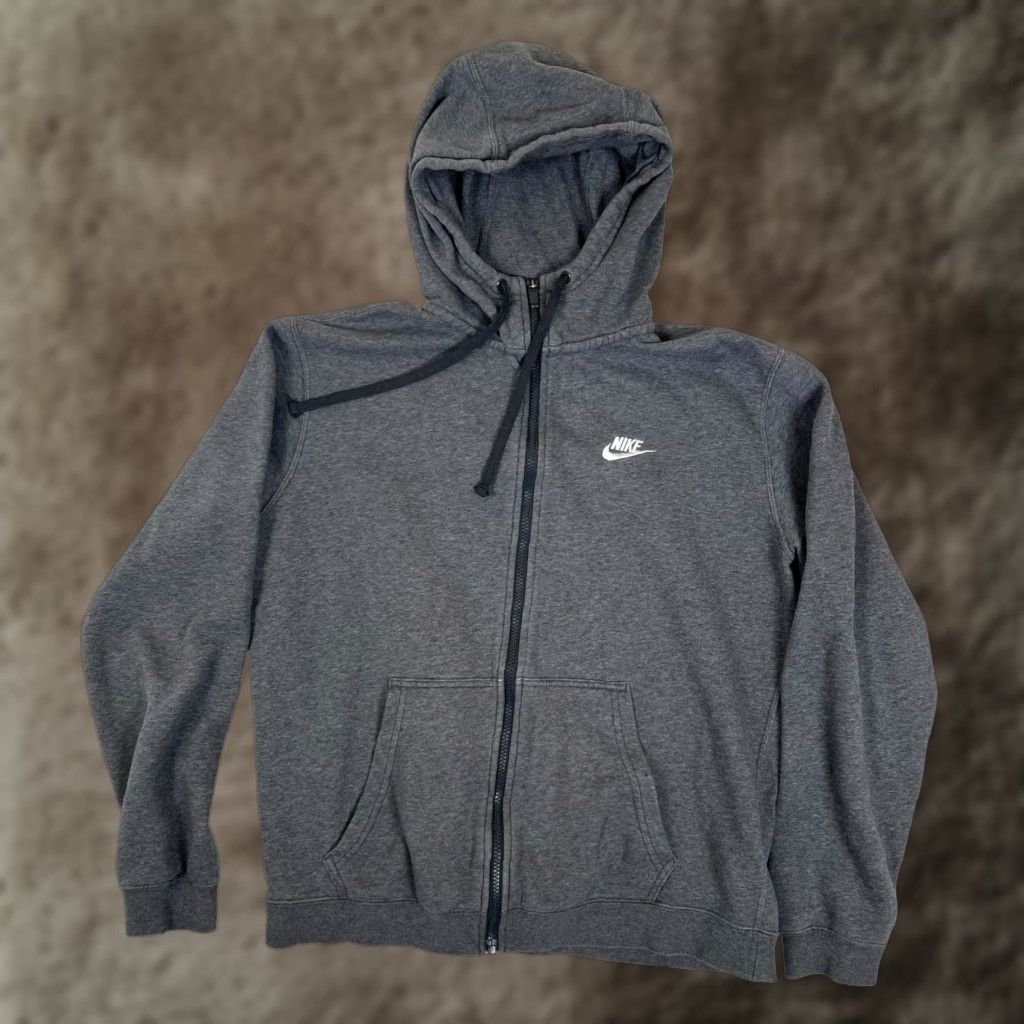 Nike VINTAGE Nike Full Zip Hoodie Sweatshirt M Gray Swoosh Embroidery Nike Sportswear 90s Mens Size US M / EU 48-50 / 2 - 1 Thumbnail